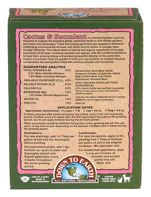Down To Earth Cactus & Succulent Mix 2-4-8 1 lb.