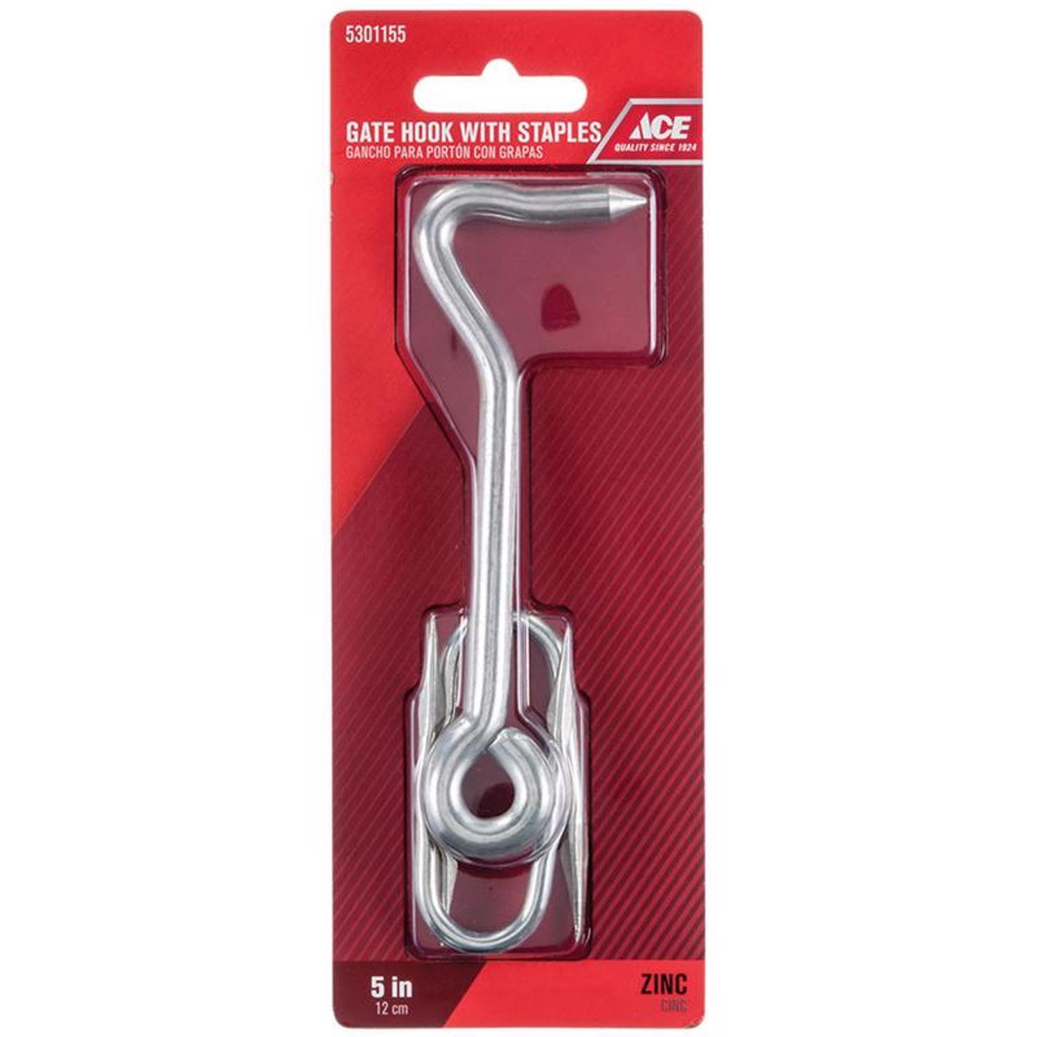 Ace 0.44 in. L Zinc Wire Staple Gate Hook 1 pk