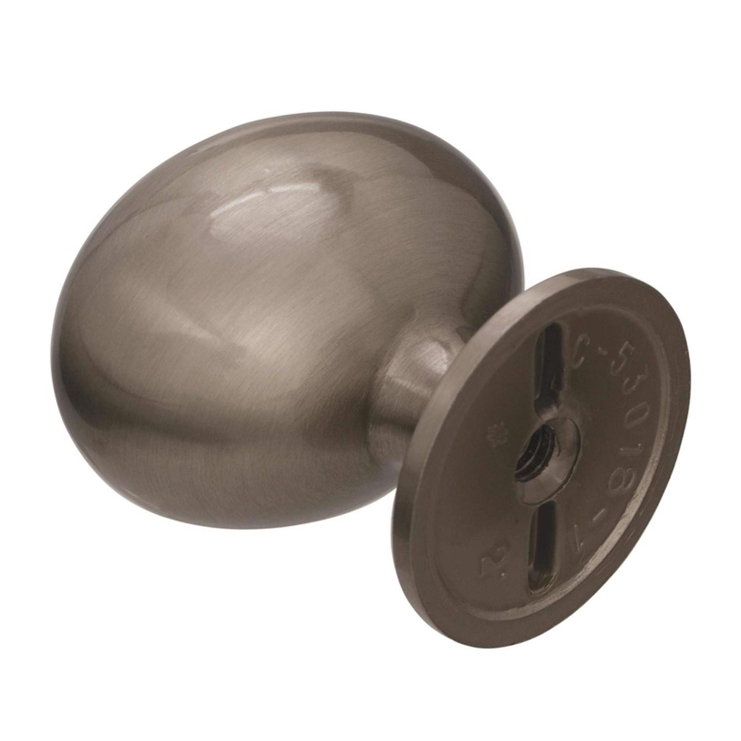 Amerock Allison Oval Cabinet Knob 1-3/8 in. D 1-3/8 in. Satin Nickel 1 pk