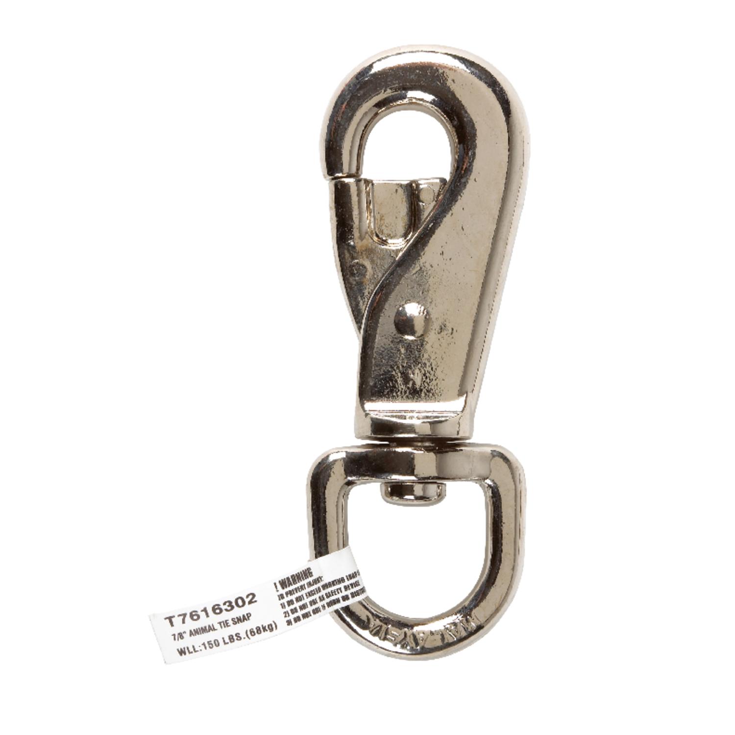 Campbell 7/8 in. D X 4-13/16 in. L Nickel-Plated Zinc Animal Tie Snap 150 lb