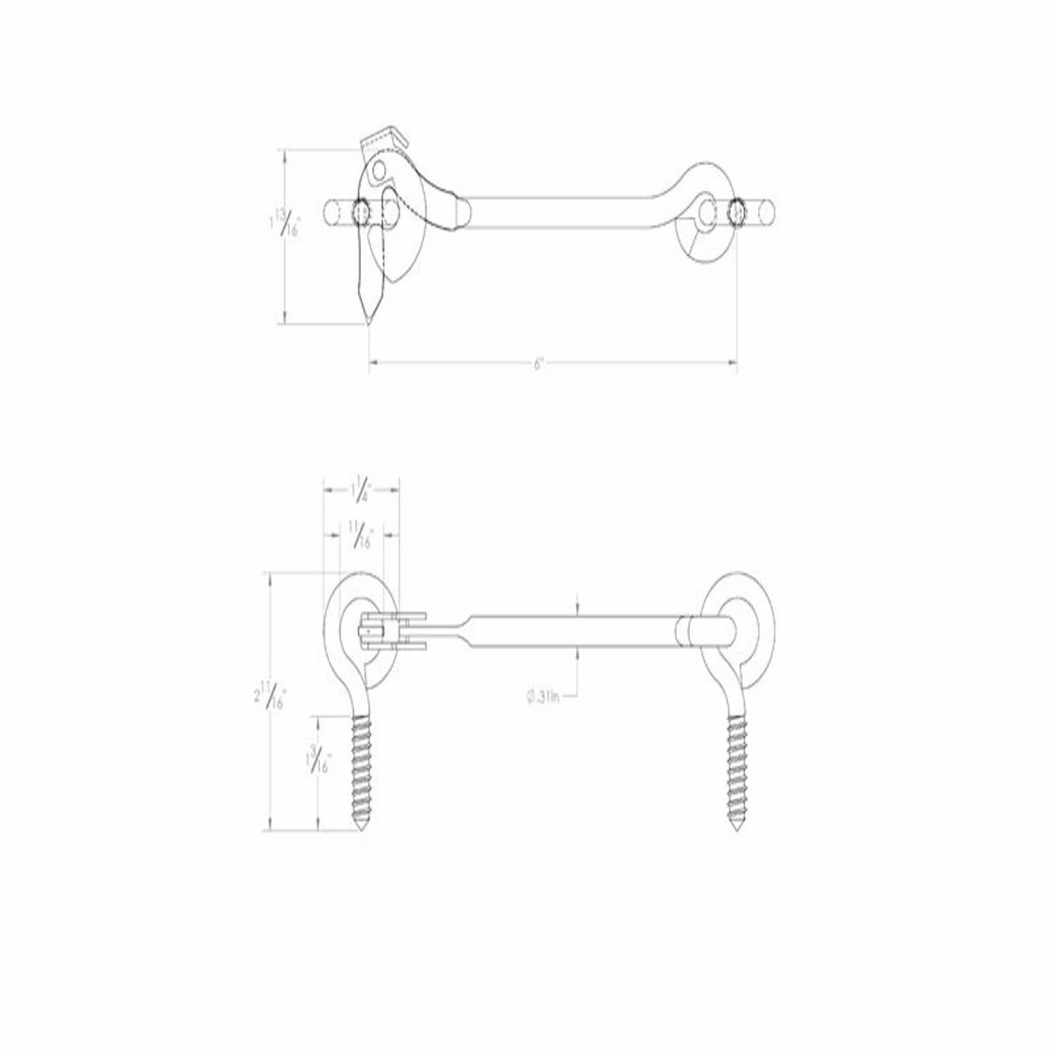 Ace 1 in. L Zinc Safety Gate Hook 1 pk