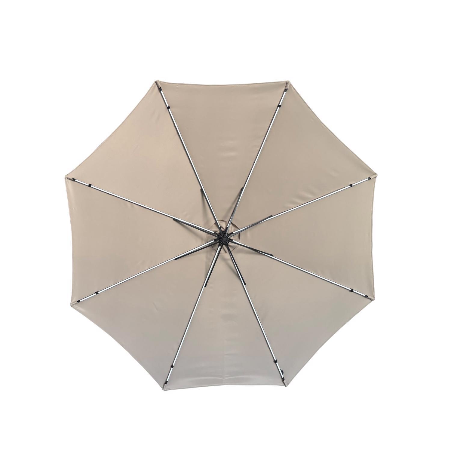 Living Accents 10 ft. Tiltable Taupe Offset Umbrella