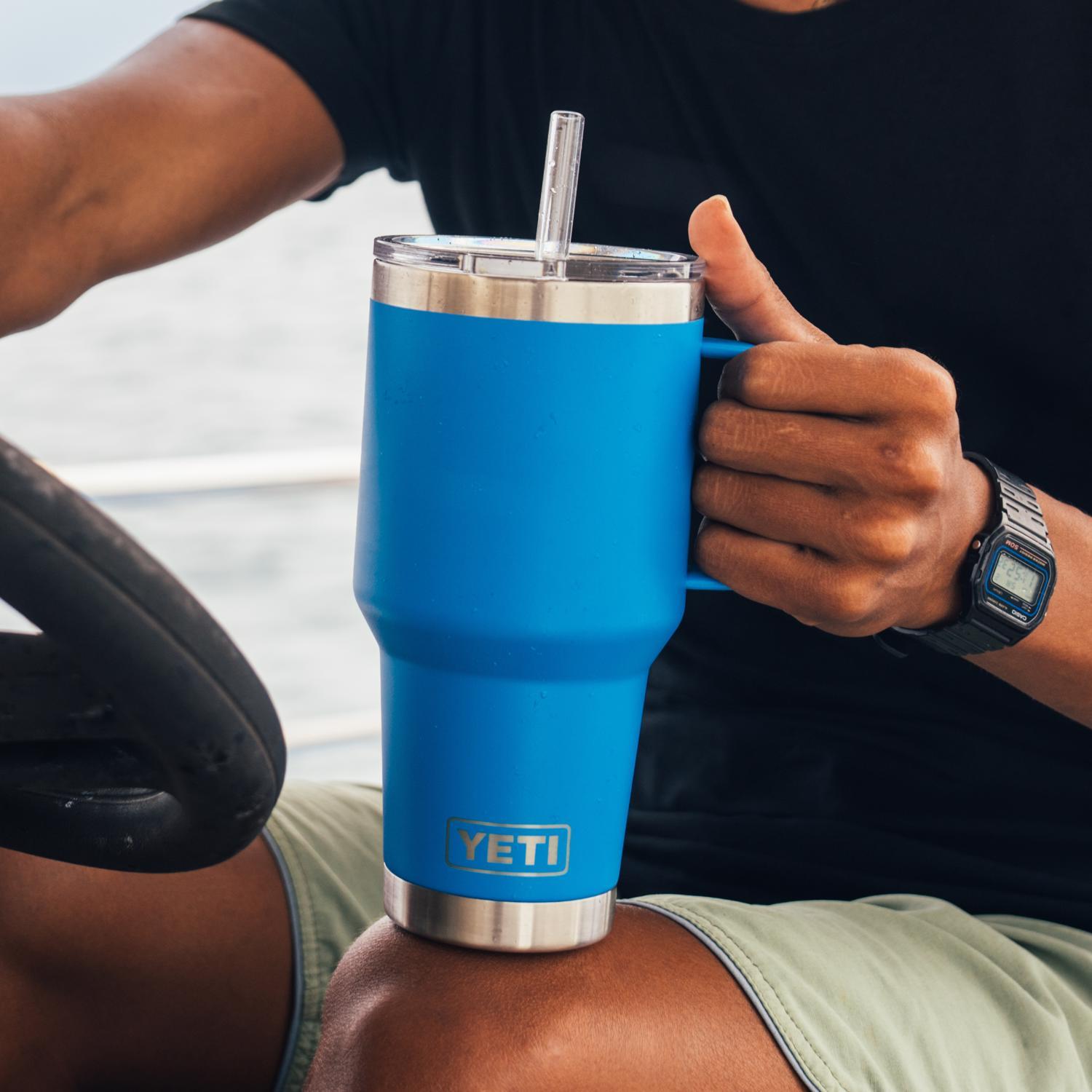 YETI Rambler 35 oz Big Wave Blue BPA Free Straw Mug