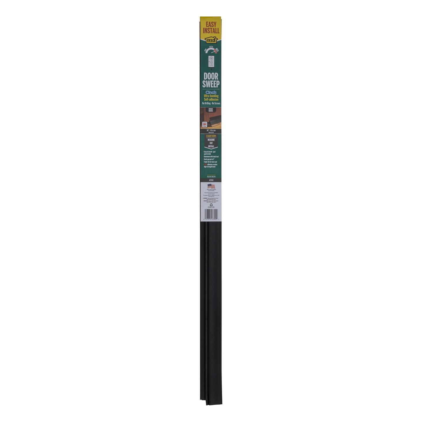 M-D Cinch Brown Aluminum/Vinyl Weatherstrip For Doors 36 in. L X 1/4 in.