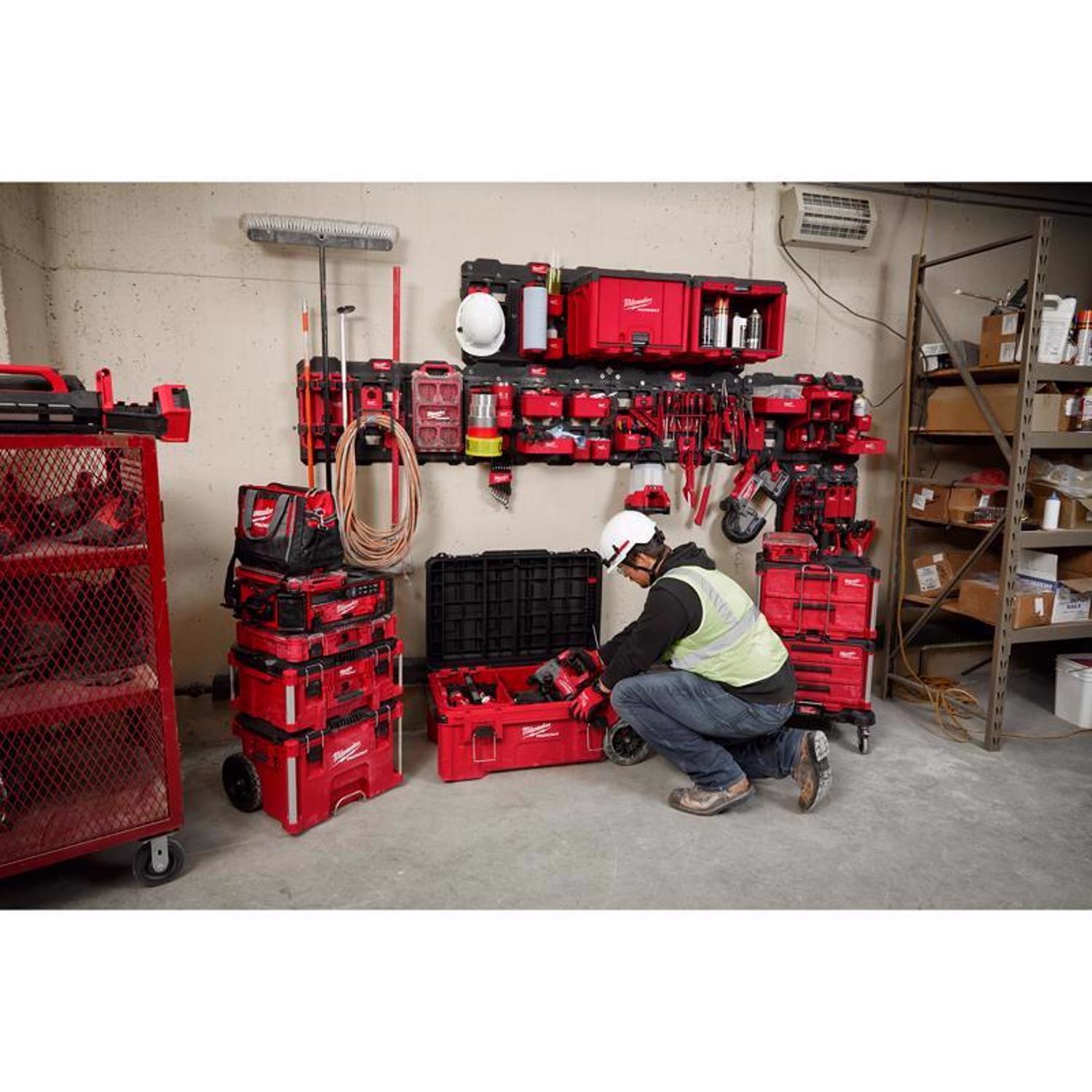 Milwaukee Packout Shop Storage Garage Organizer Small Parts Bin Set Red