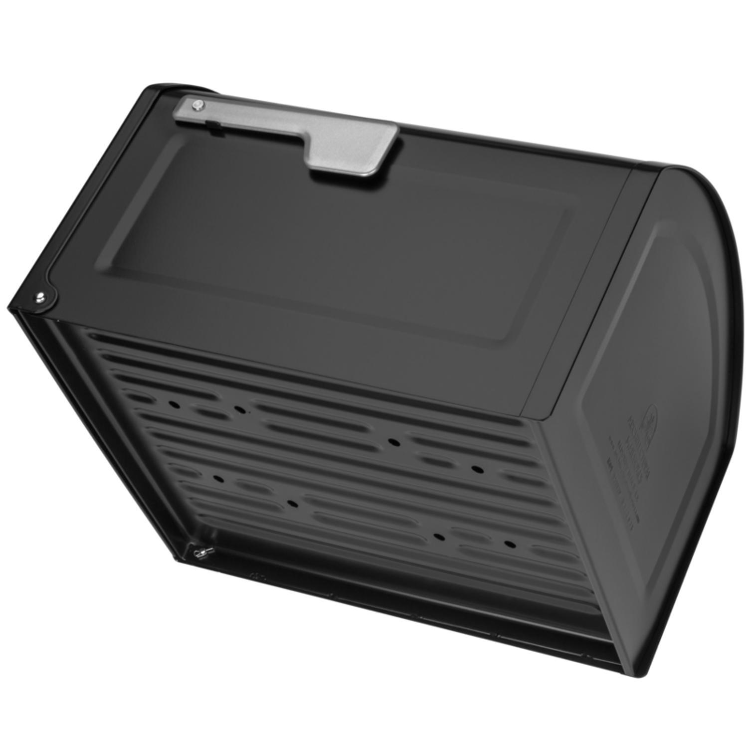 Architectural Mailboxes Centennial Modern Galvanized Steel Post Mount Black Mailbox