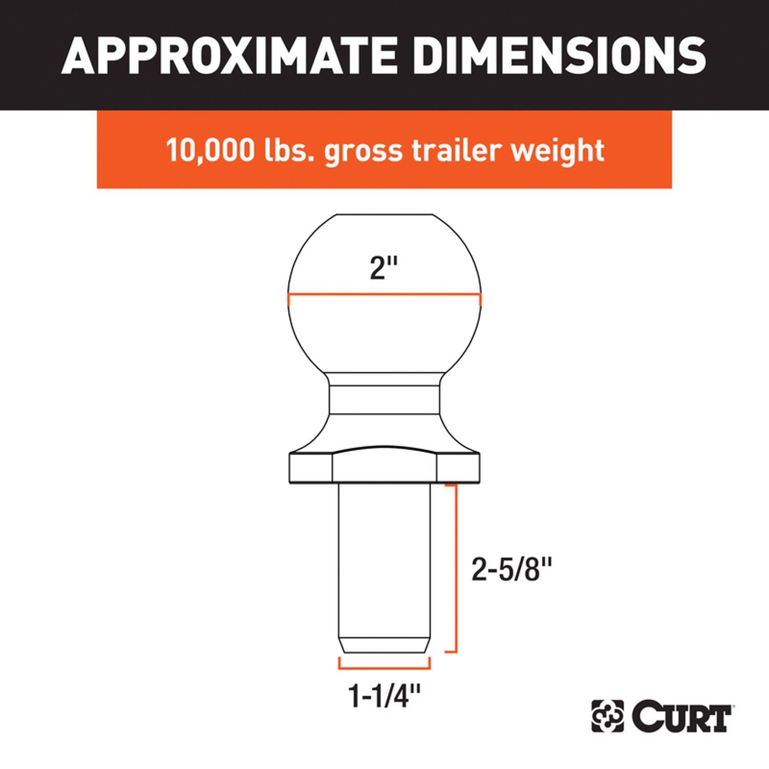 CURT 10000 lb. cap. 2 in. Hitch Ball