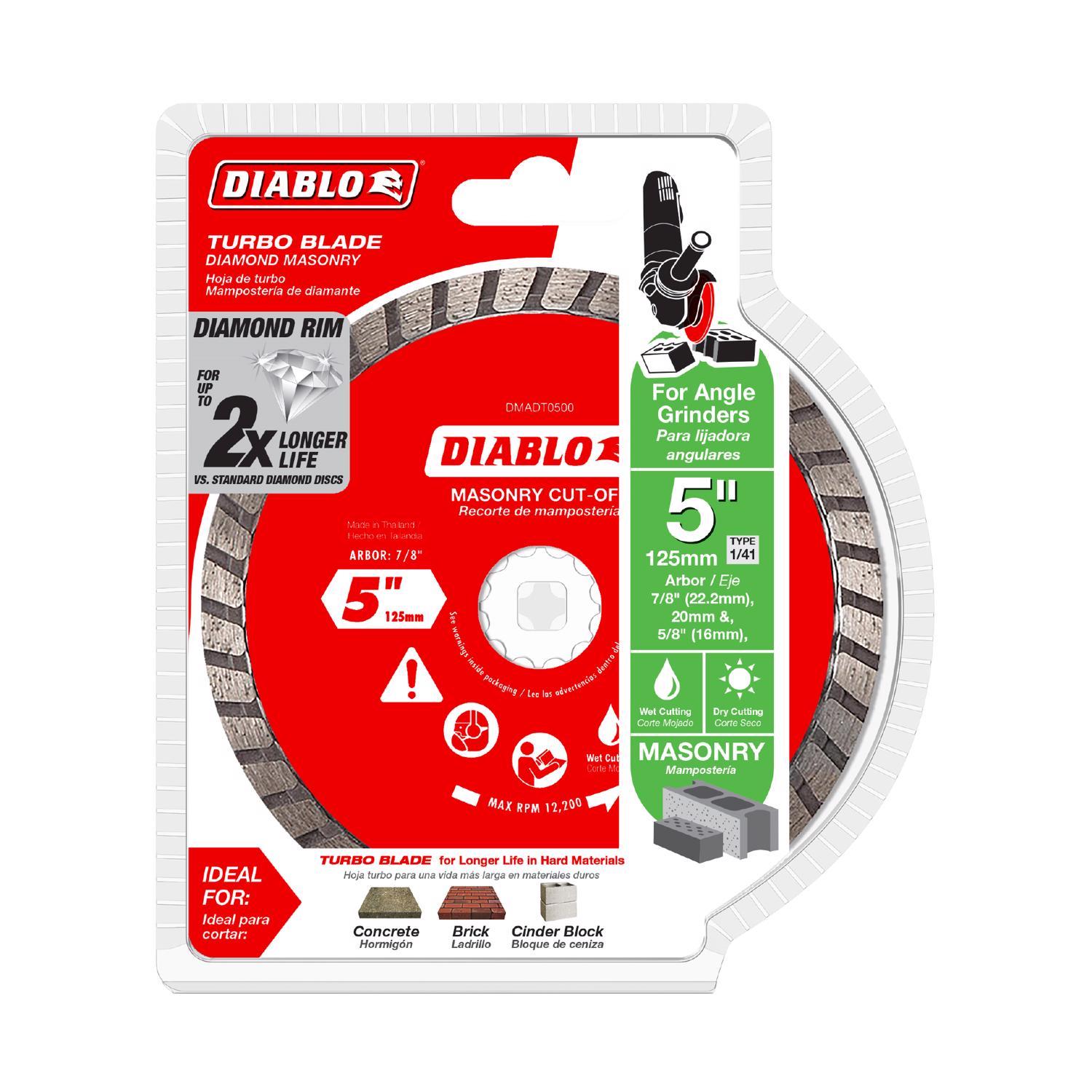 Diablo 5 in. D X 7/8 in. Diamond Masonry Cut-Off Disc 1 pk