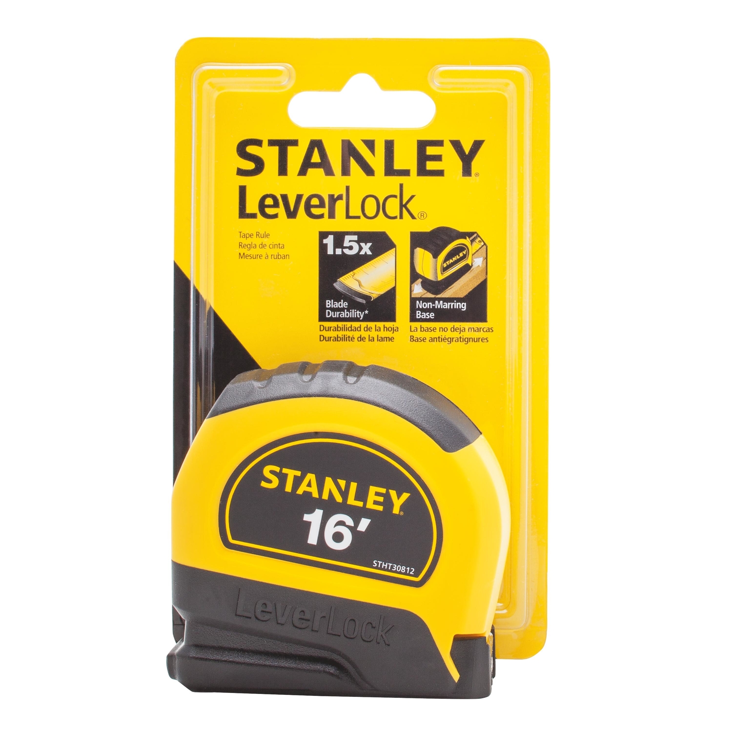 Stanley LeverLock 16 ft. L X 0.75 in. W Tape Measure 1 pk