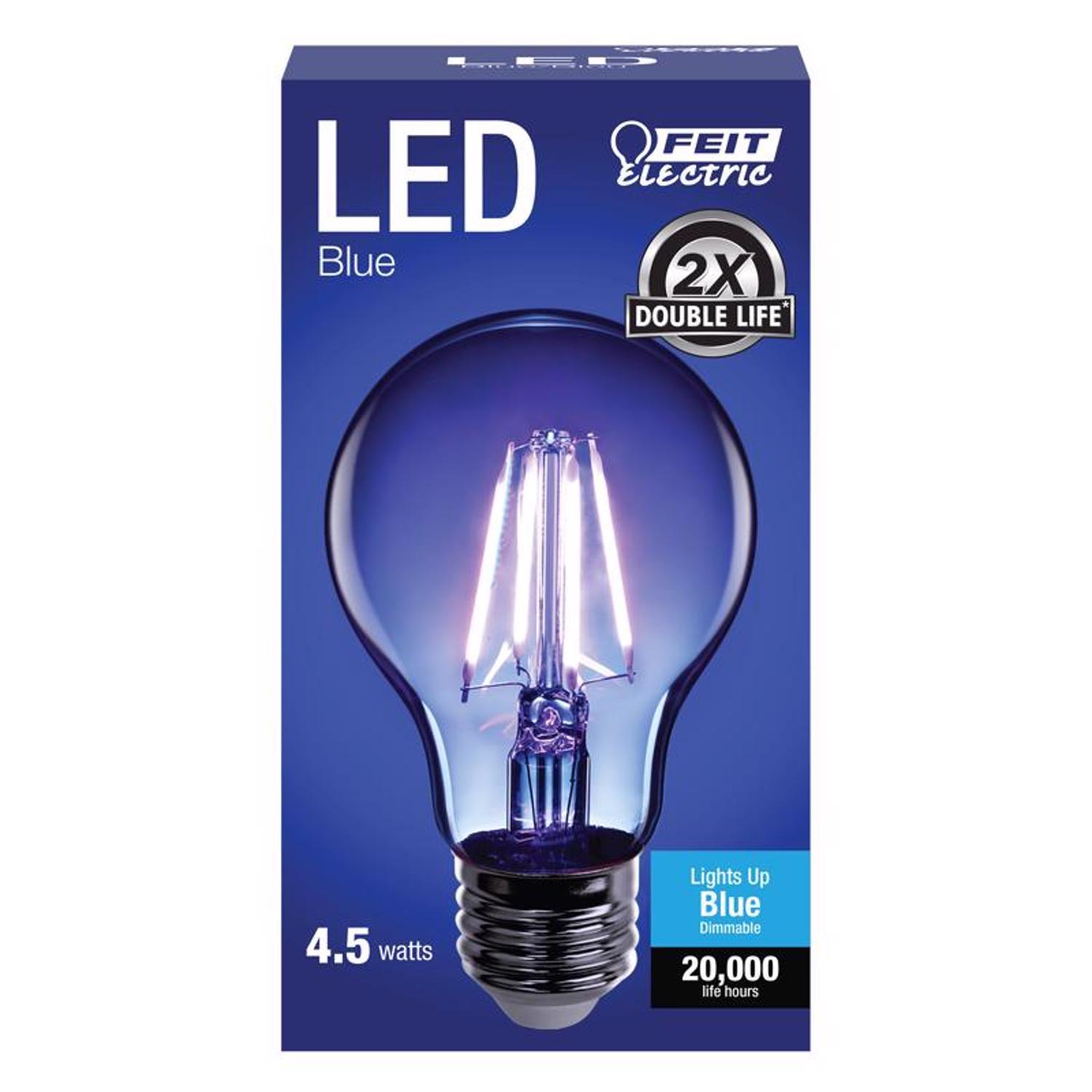 Feit A19 E26 (Medium) Filament LED Bulb Blue 30 Watt Equivalence 1 pk