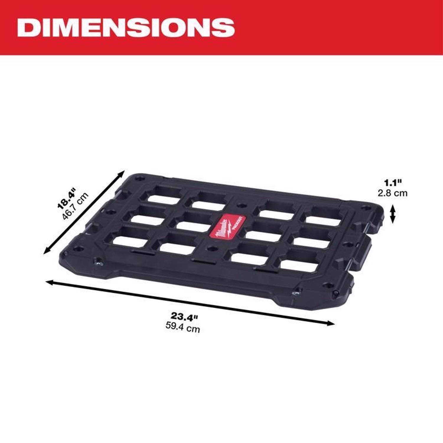Milwaukee PACKOUT SHOP STORAGE Garage Organizer Mounting Plate Polypropylene Black