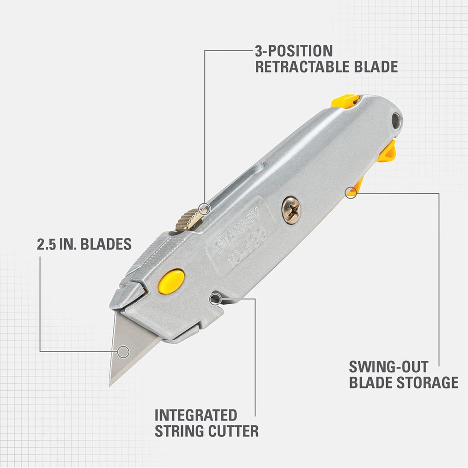 Stanley QuickChange 6-3/8 in. Retractable Utility Knife Gray 1 pk