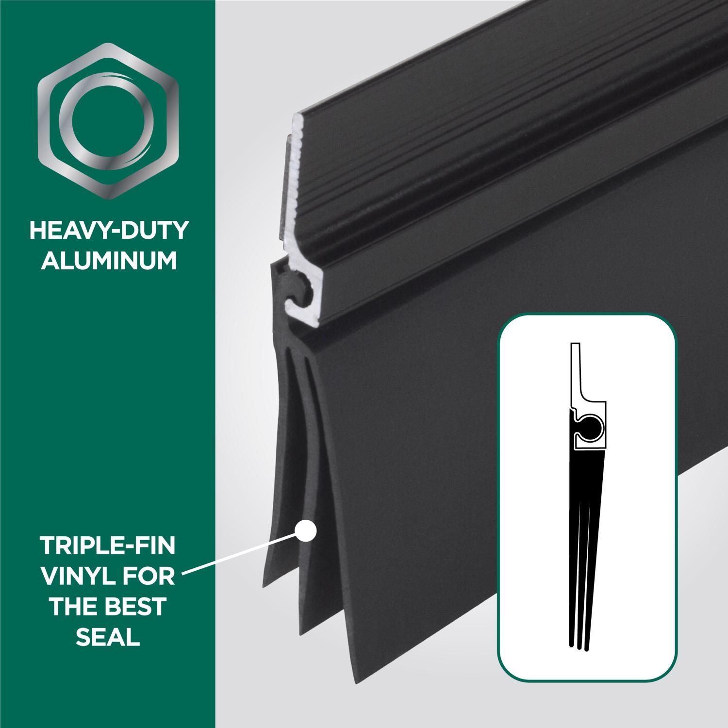 M-D Building Products Black Aluminum/Vinyl Sweep For Doors 36 in. L X 2 in.
