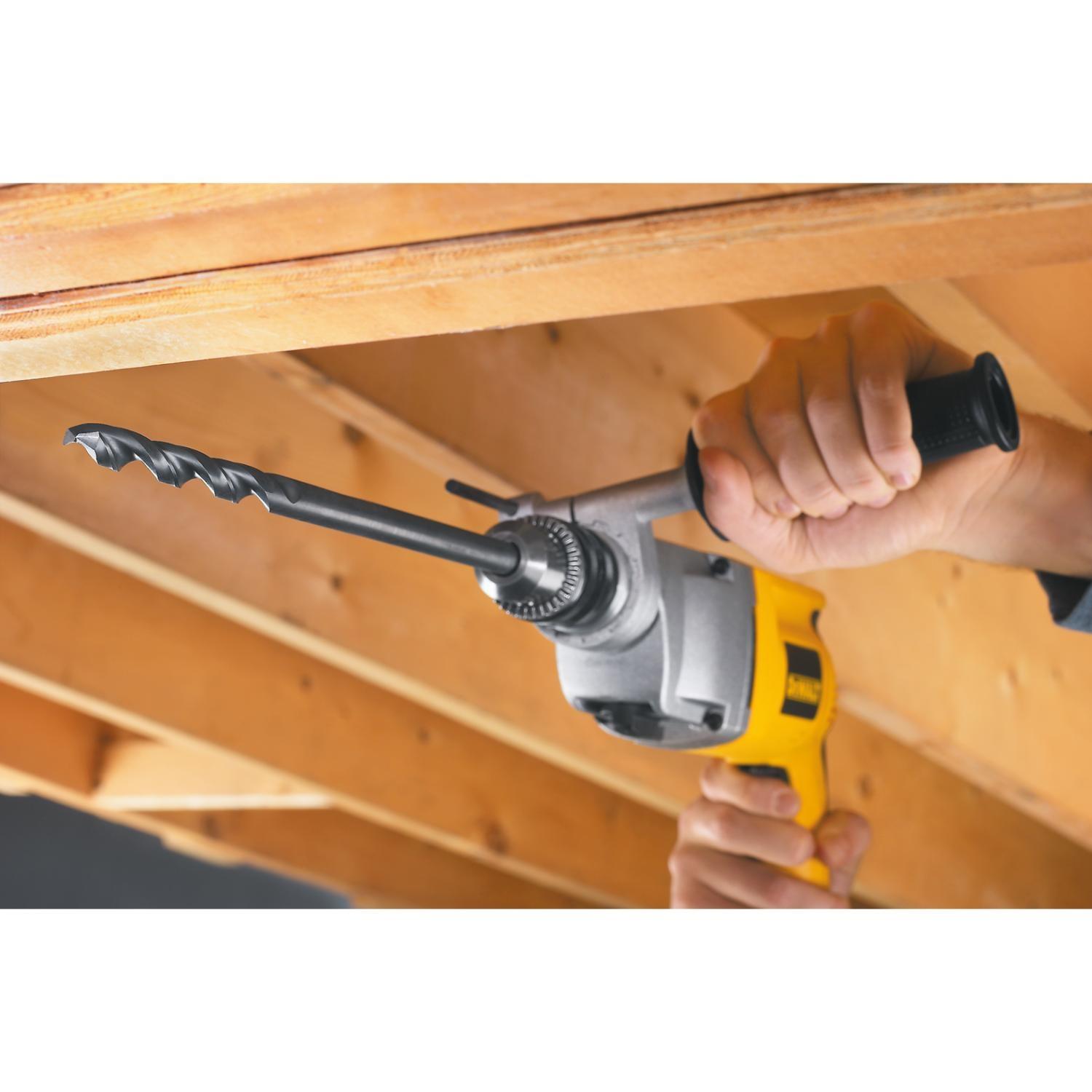 DeWalt Black & Gold 1/2 in. X 12 in. L High Speed Steel Split Point Aircraft Drill Bit Straight Shan