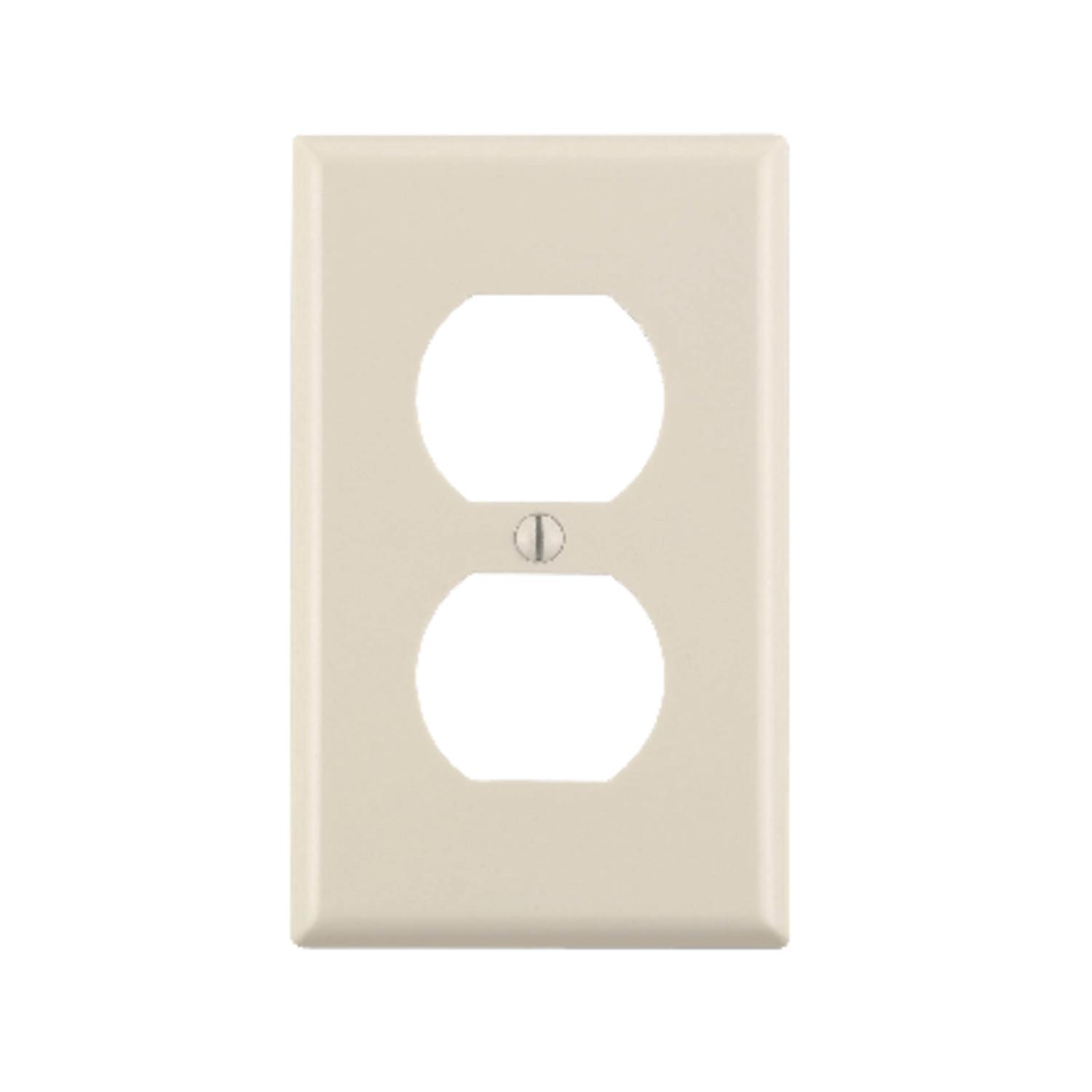 Leviton Light Almond 1 gang Thermoset Plastic Duplex Wall Plate 10 pk
