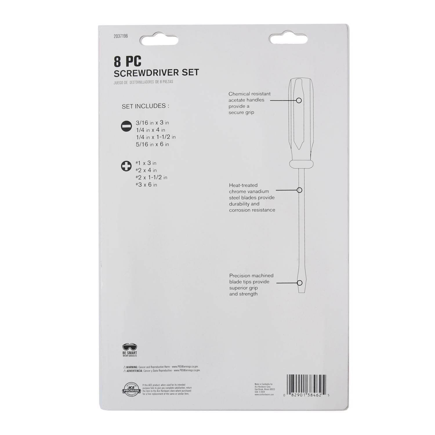 Ace Screwdriver Set 8 pc