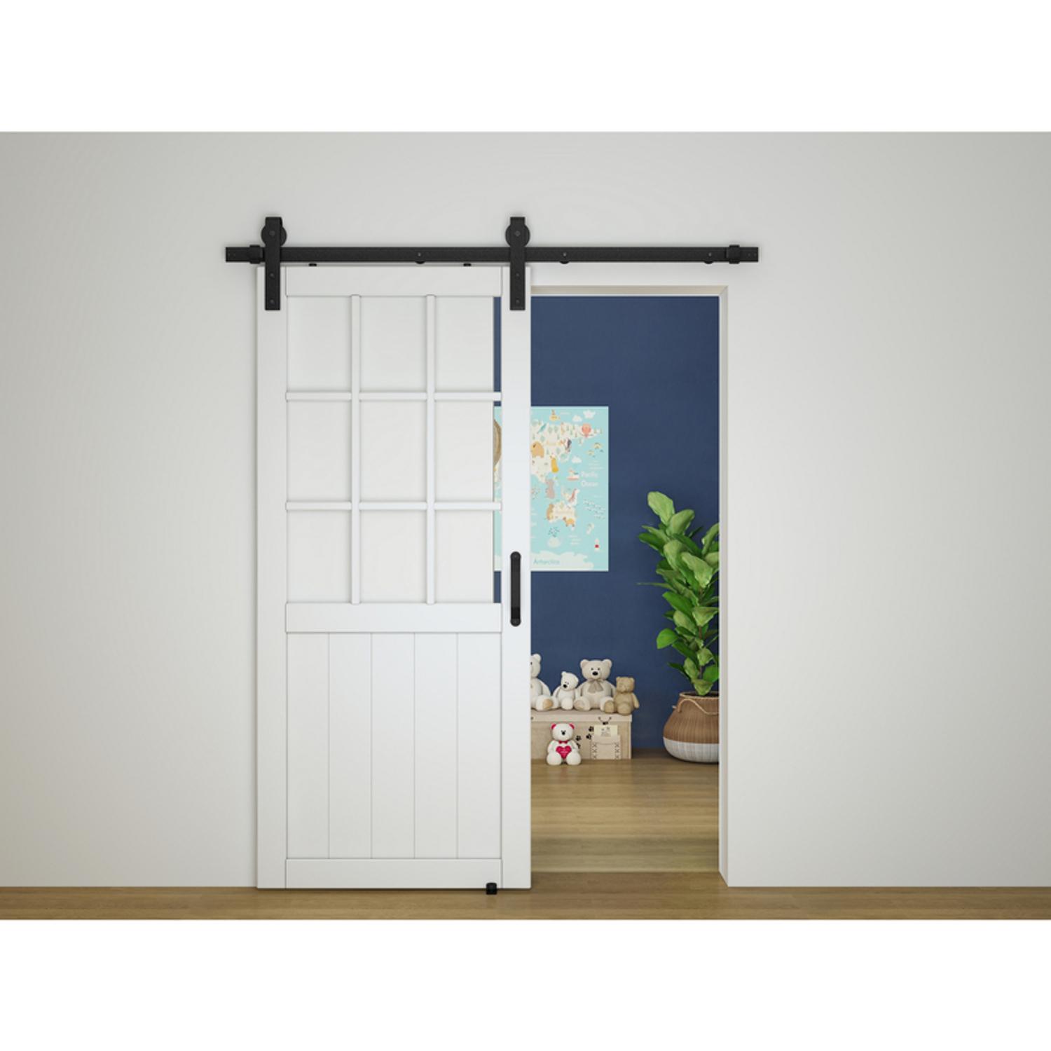 National Hardware Classic Matte Black Steel Barn Door Hanger Kit 1 pc