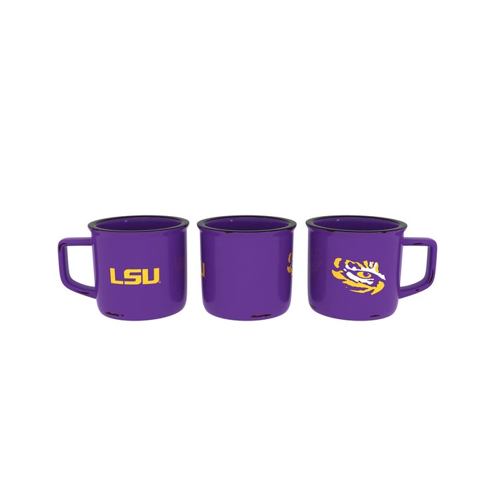 Evergreen Louisiana State University Ceramic Camp Cup with Enamel Finish, 14 oz.
