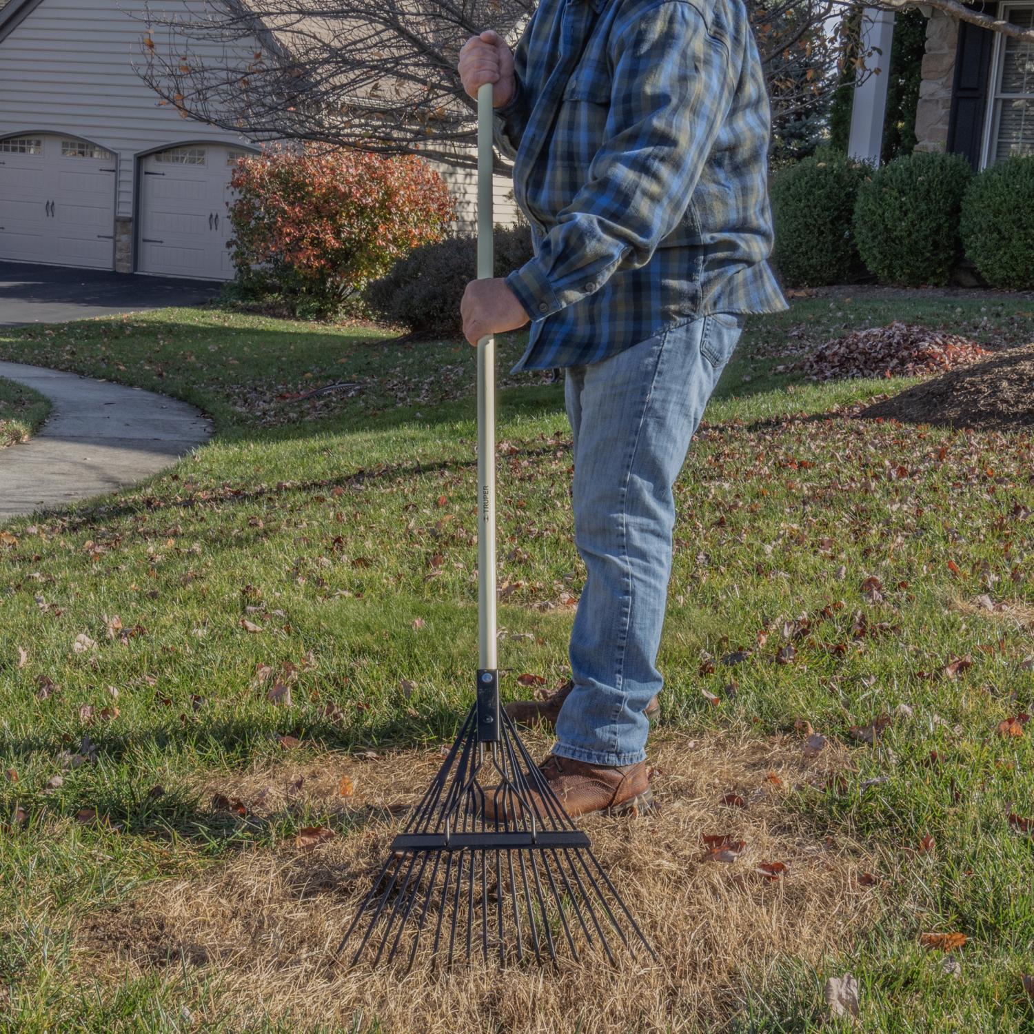 Truper 59 in. 18 Tine Steel Rake Wood Handle