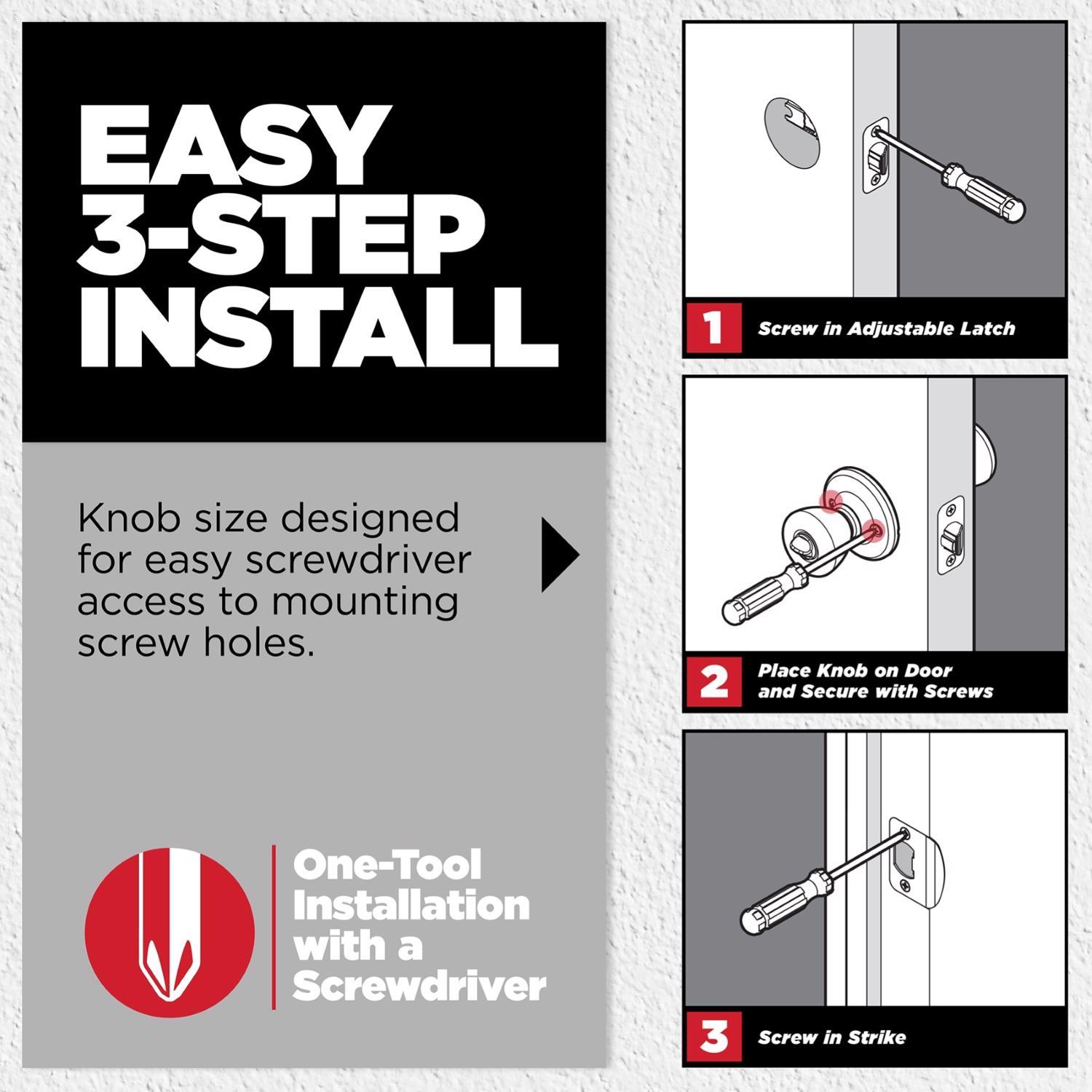 Kwikset Tylo Satin Nickel Passage Door Knob Right or Left Handed