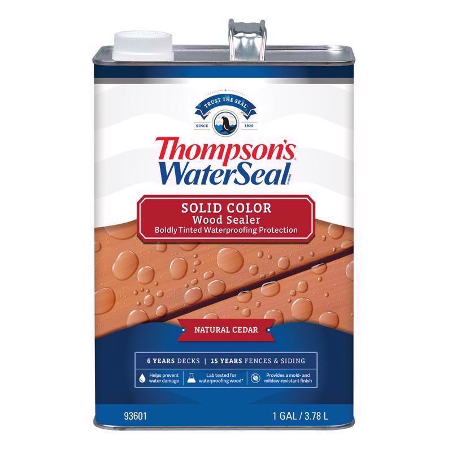 Thompson's WaterSeal Solid Natural Cedar Water-Based Acrylic/Alkyd/Urethane Waterproofing Wood Stain
