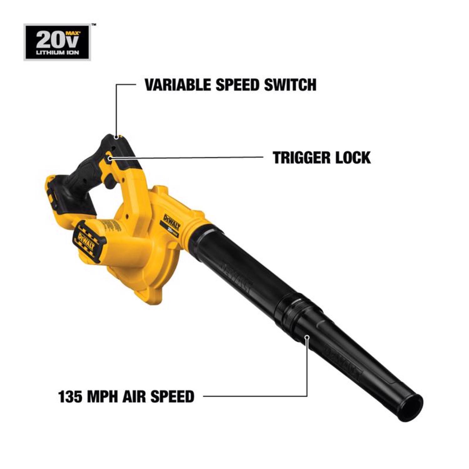 DeWalt 20V MAX DCE100B 135 mph 100 CFM 20 V Battery Handheld Blower Tool Only