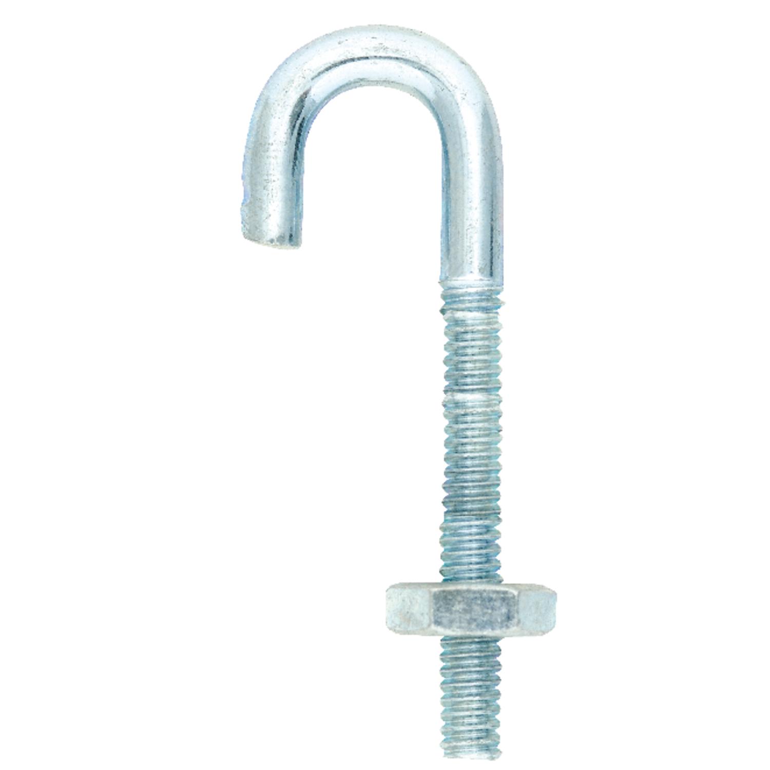 Hampton Medium Zinc-Plated Silver Zinc 0.625 in. L J-Bolt 110 lb 1 pk