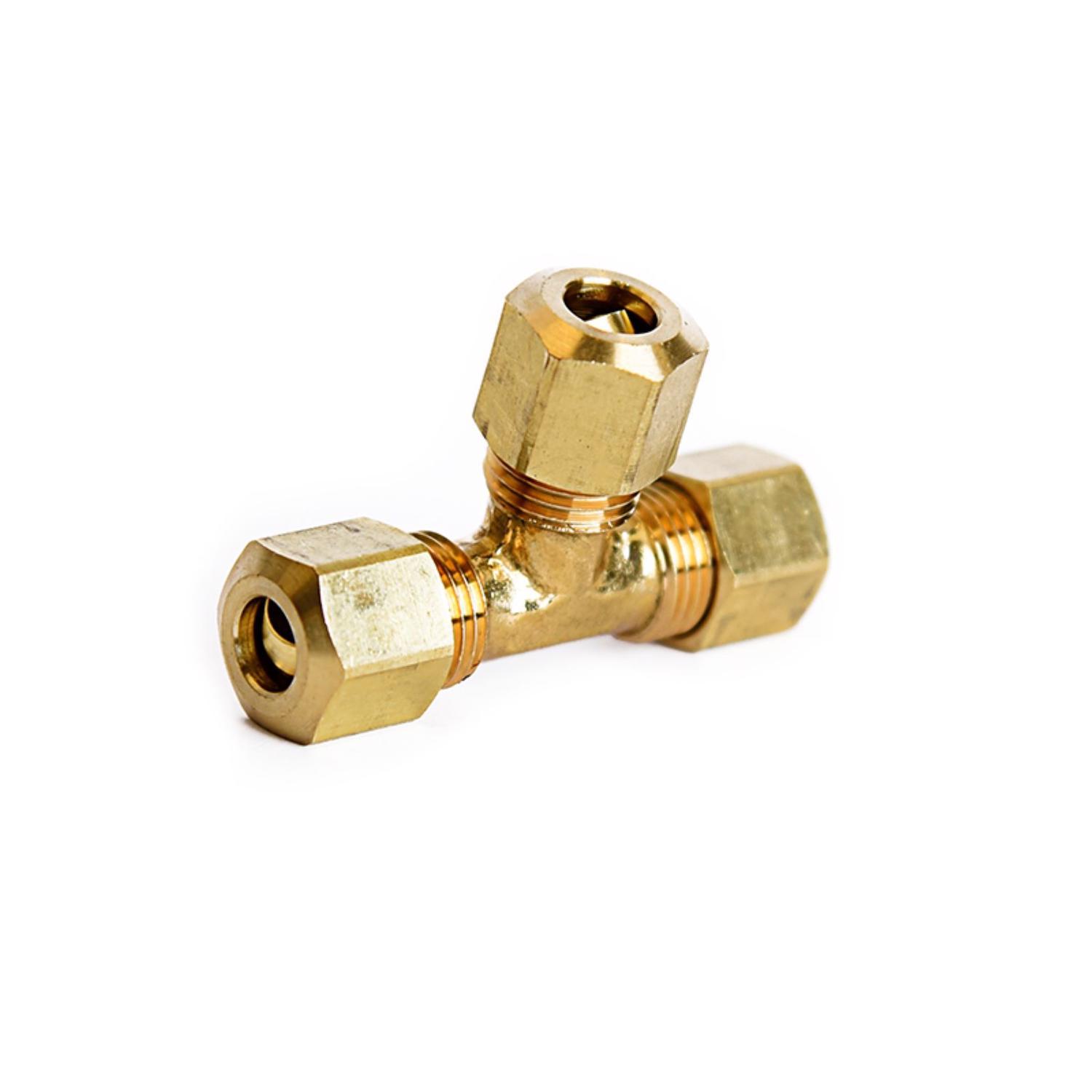 ATC 1/4 in. Compression 1/4 in. D Compression Yellow Brass Tee