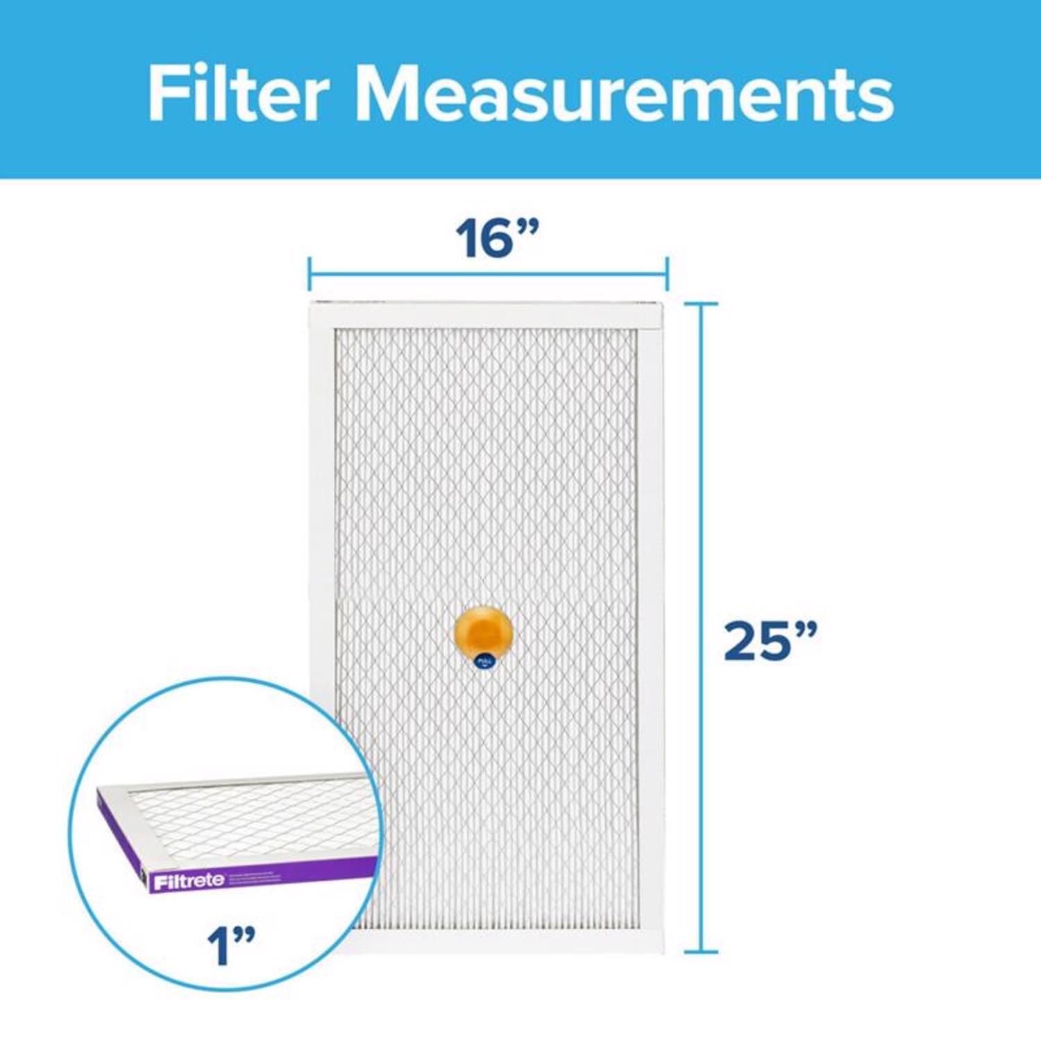 Filtrete 16 in. W X 25 in. H X 1 in. D Polypropylene 12 MERV Smart Air Filter 1 pk