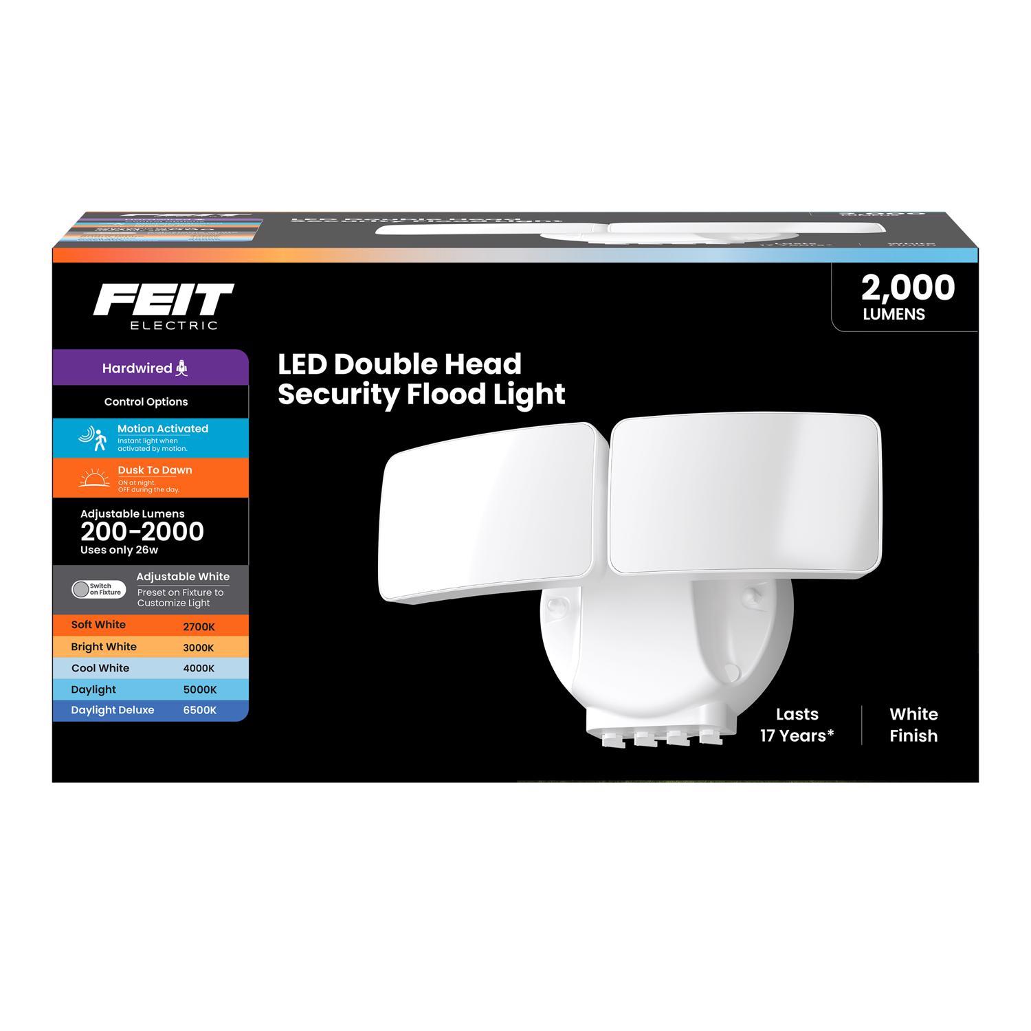 Feit Motion-Sensing Hardwired LED White Security Floodlight