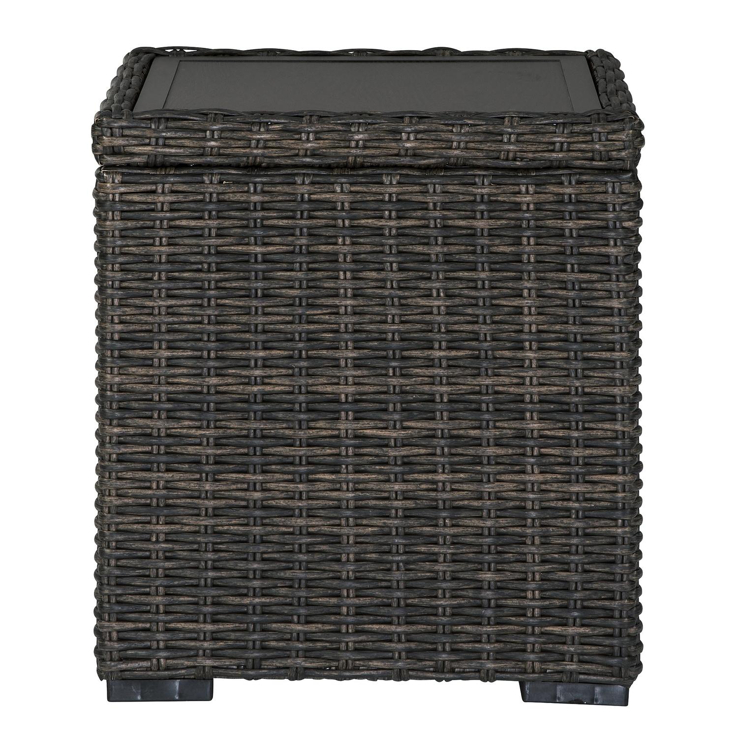 Signature Design by Ashley Grasson Lane Brown Square Aluminum Contemporary End Table