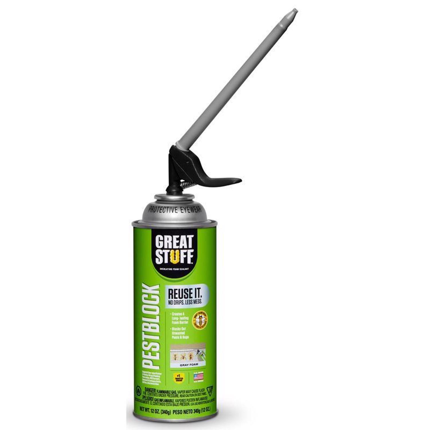 Great Stuff Smart Dispenser Gray Polyurethane Insulating Foam Sealant 12 Oz