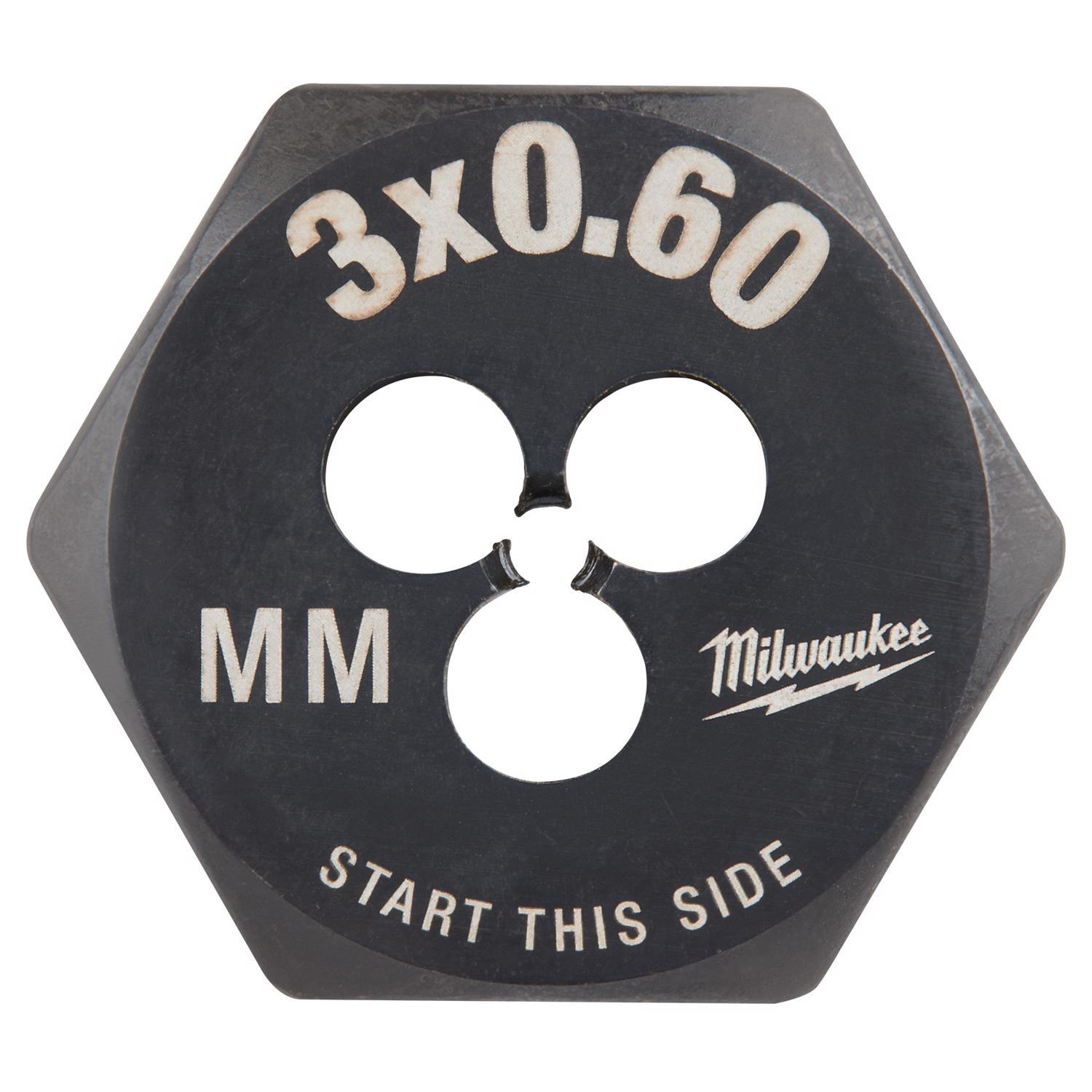 Milwaukee Metric M3x0.6 mm 1" Hex Threading Die