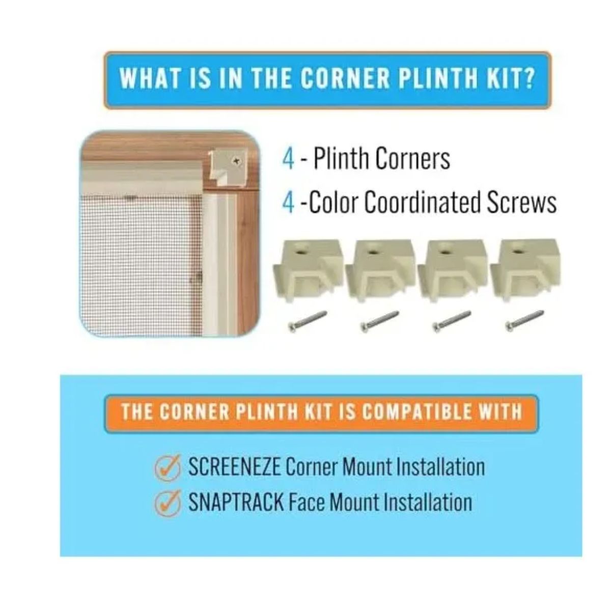 SCREENEZE White Corner Mount Plinth Kit