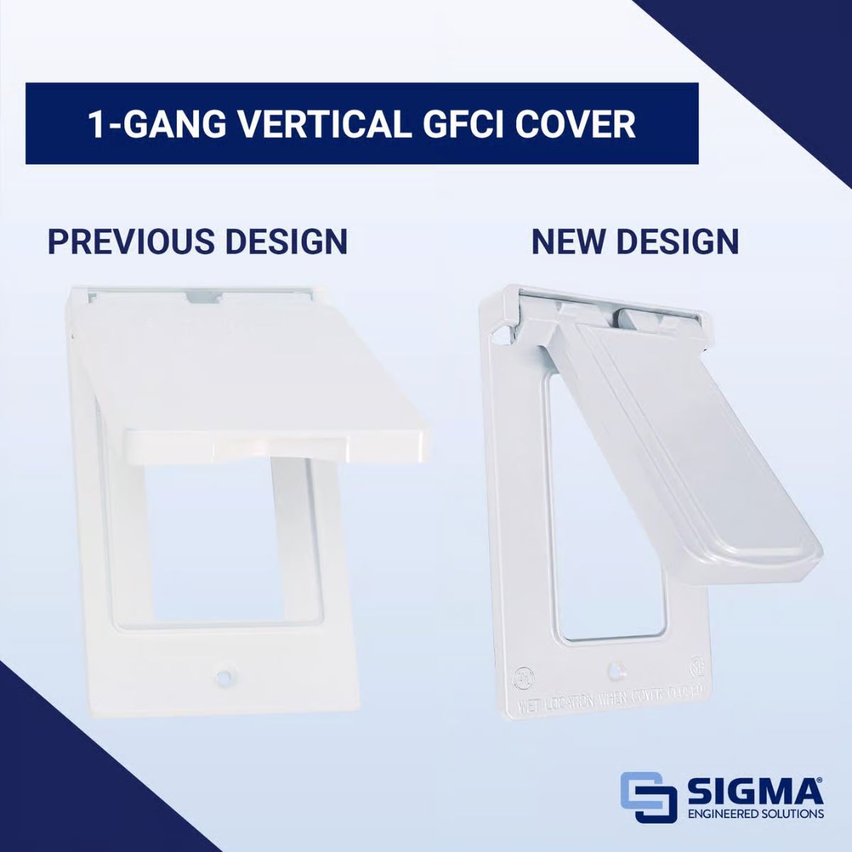 Sigma Engineered Solutions Rectangle Die-Cast Metal 1 gang 4.57 in. H x 2.83 in. W Vertical GFCI Cover