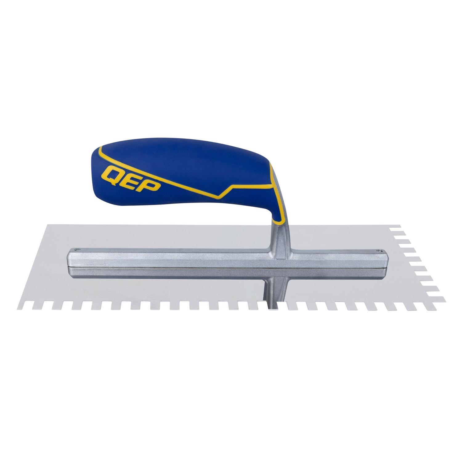 QEP 4.5 in. W X 11 in. L Stainless Steel Square Notch Trowel 1 pk