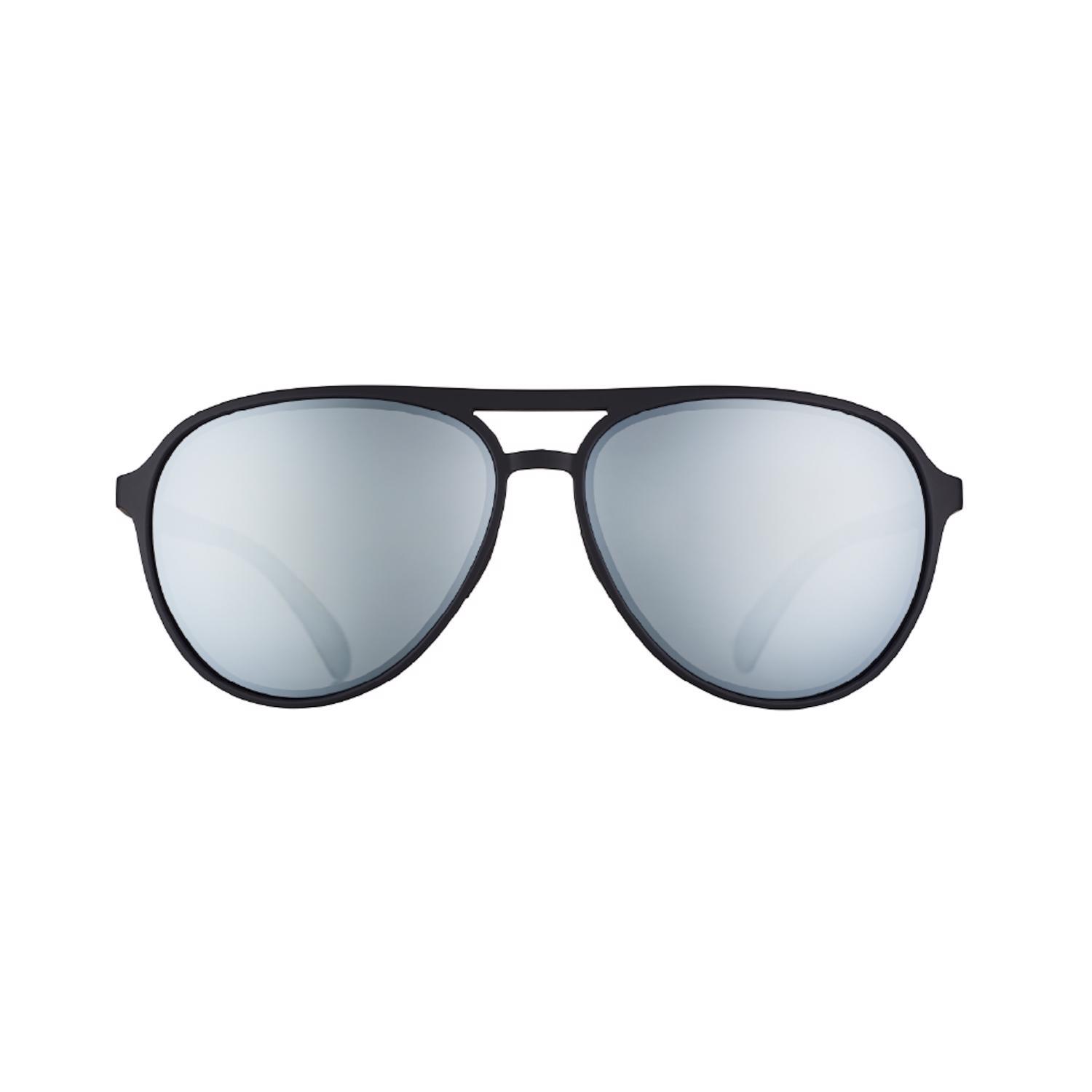goodr Mach G - Add the Chrome Package Sunglasses Unisex Black Frame Silver Lens Polarized