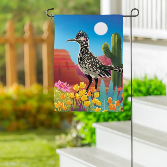 Evergreen Wild Roadrunner Suede Garden Flag