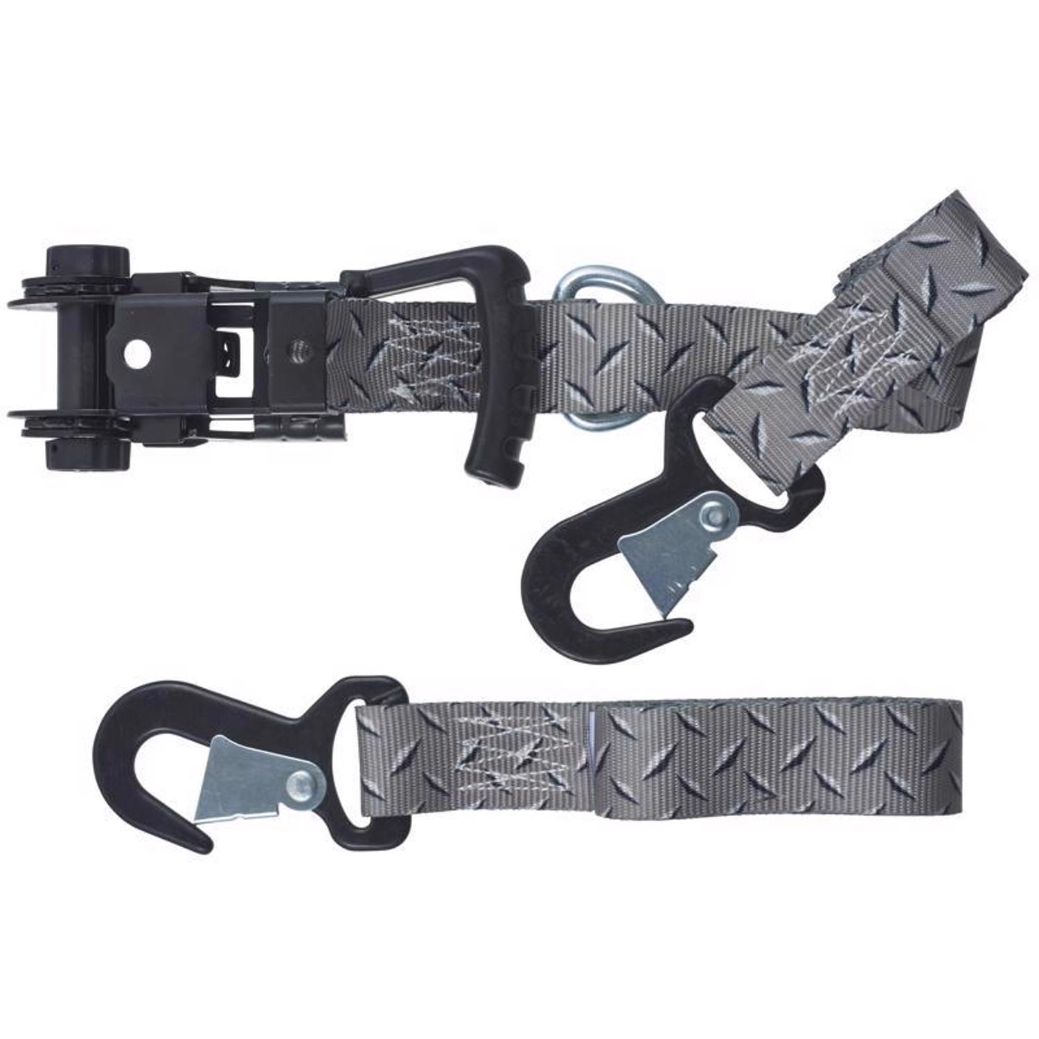 Keeper Ergo-Torque 1.25 in. W X 8 ft. L Gray Ratchet Tie Down Strap 800 lb 2 pk
