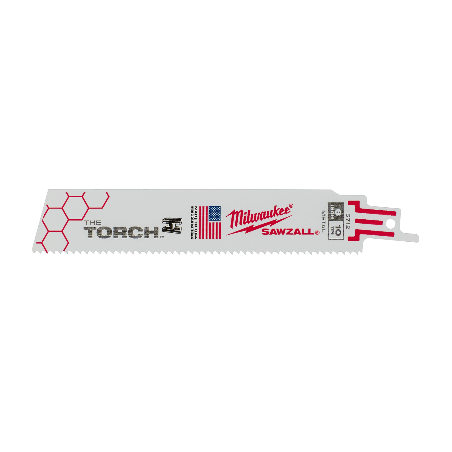 Milwaukee The Torch 6 in. Bi-Metal Reciprocating Saw Blade 10 TPI 5 pk