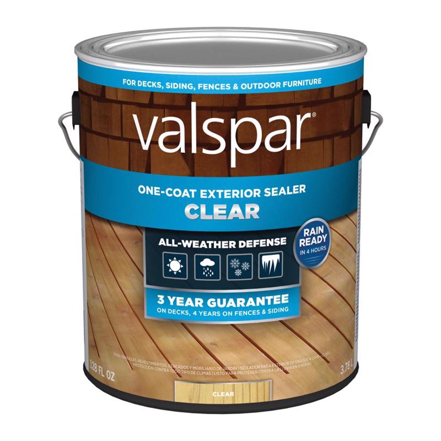 Valspar One-Coat Clear Water-Based Acrylic Transparent Deck and Concrete Sealer 1 gal