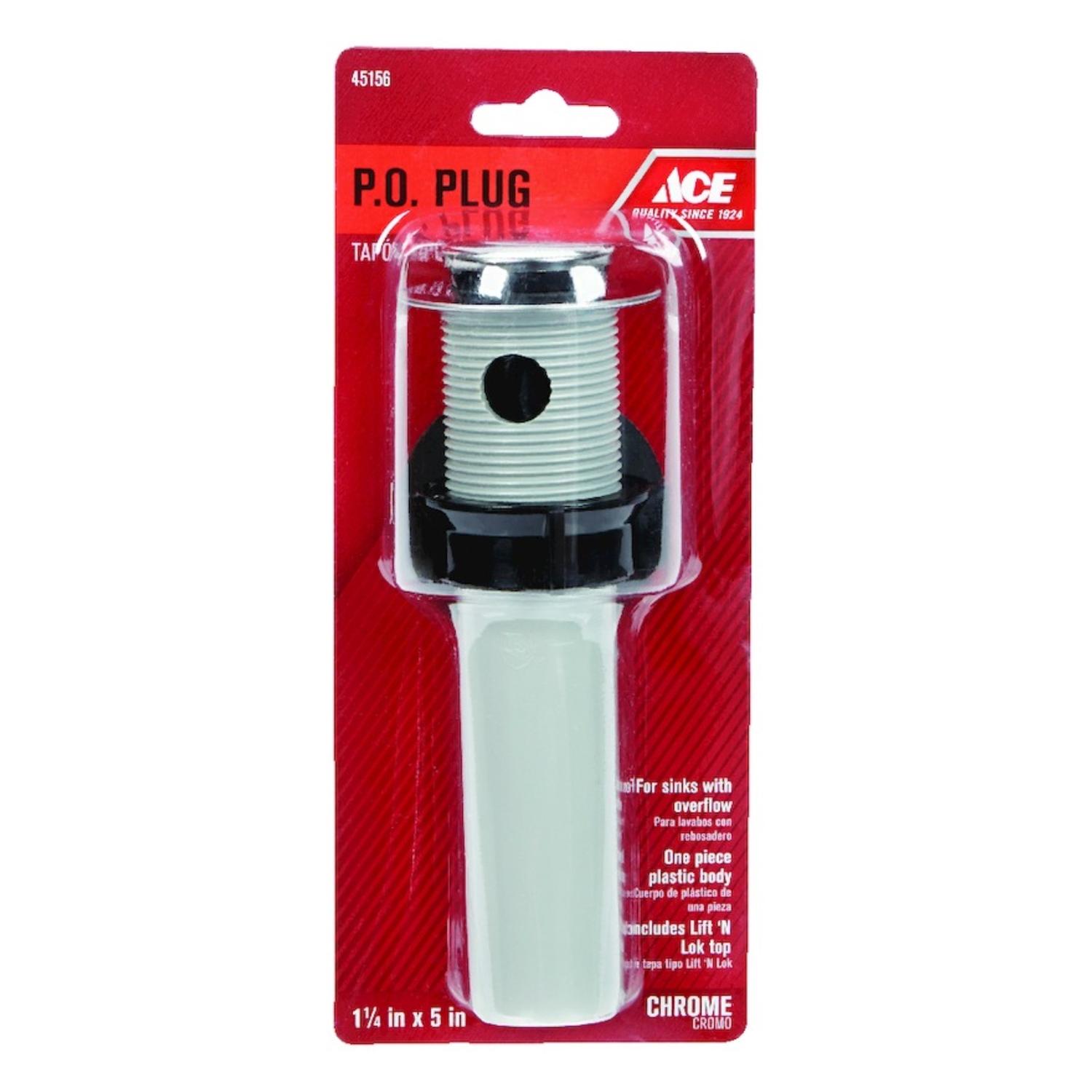 Ace 1-1/4 in. D Chrome Plastic Lavatory Sink Drain
