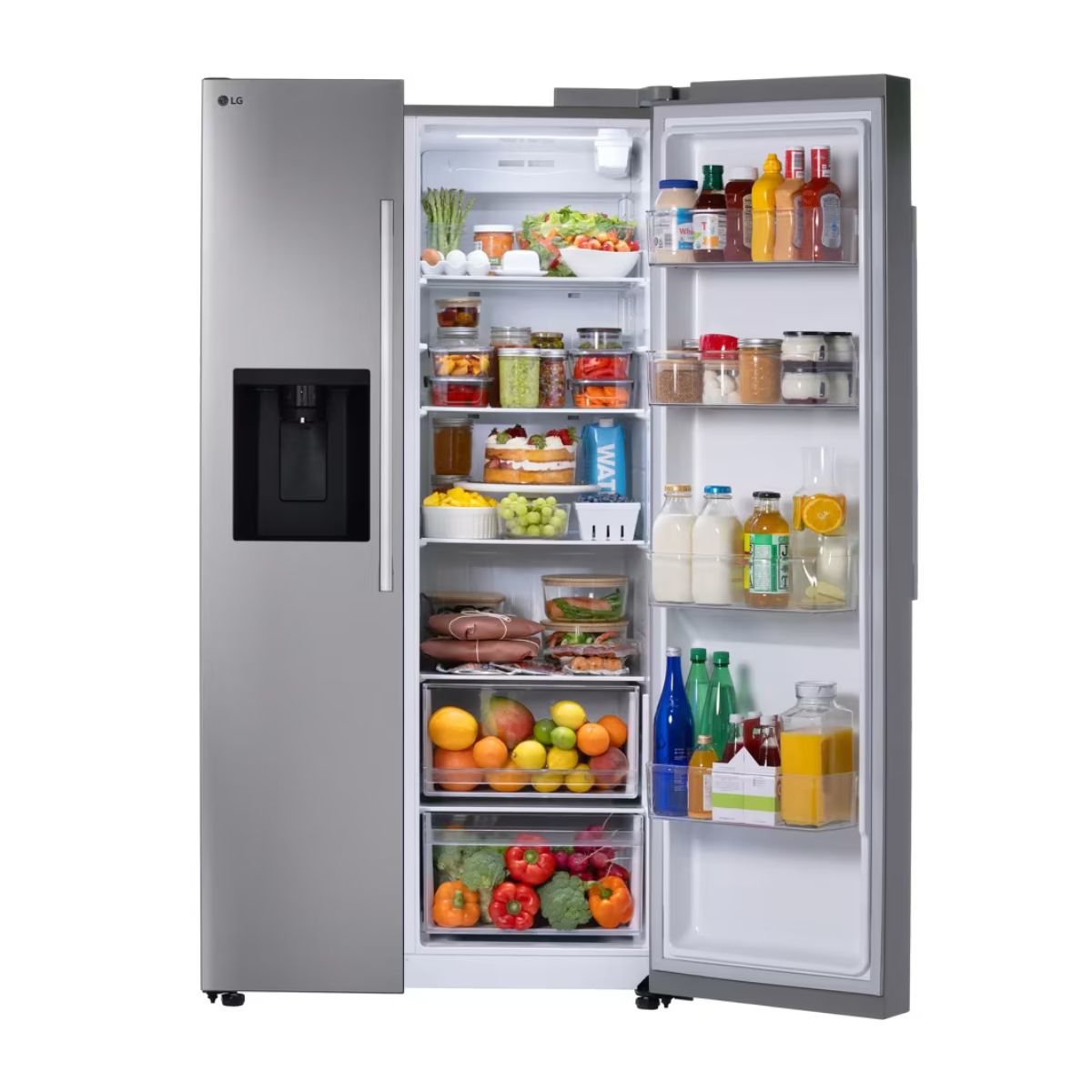 27 cu. ft. Standard-Depth, Side-by-side Refrigerator, with Ice and Water and Bar Handle Design
