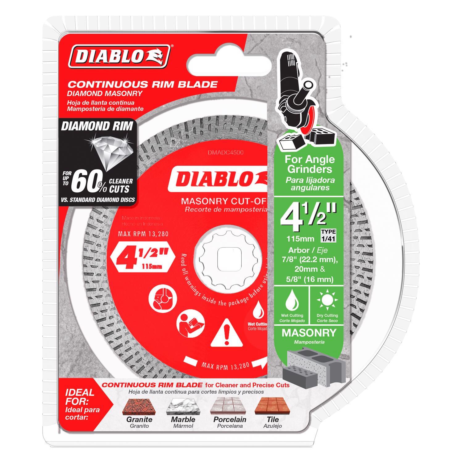 Diablo 4-1/2 in. D X 7/8 in. Diamond Masonry Cut-Off Disc 1 pk