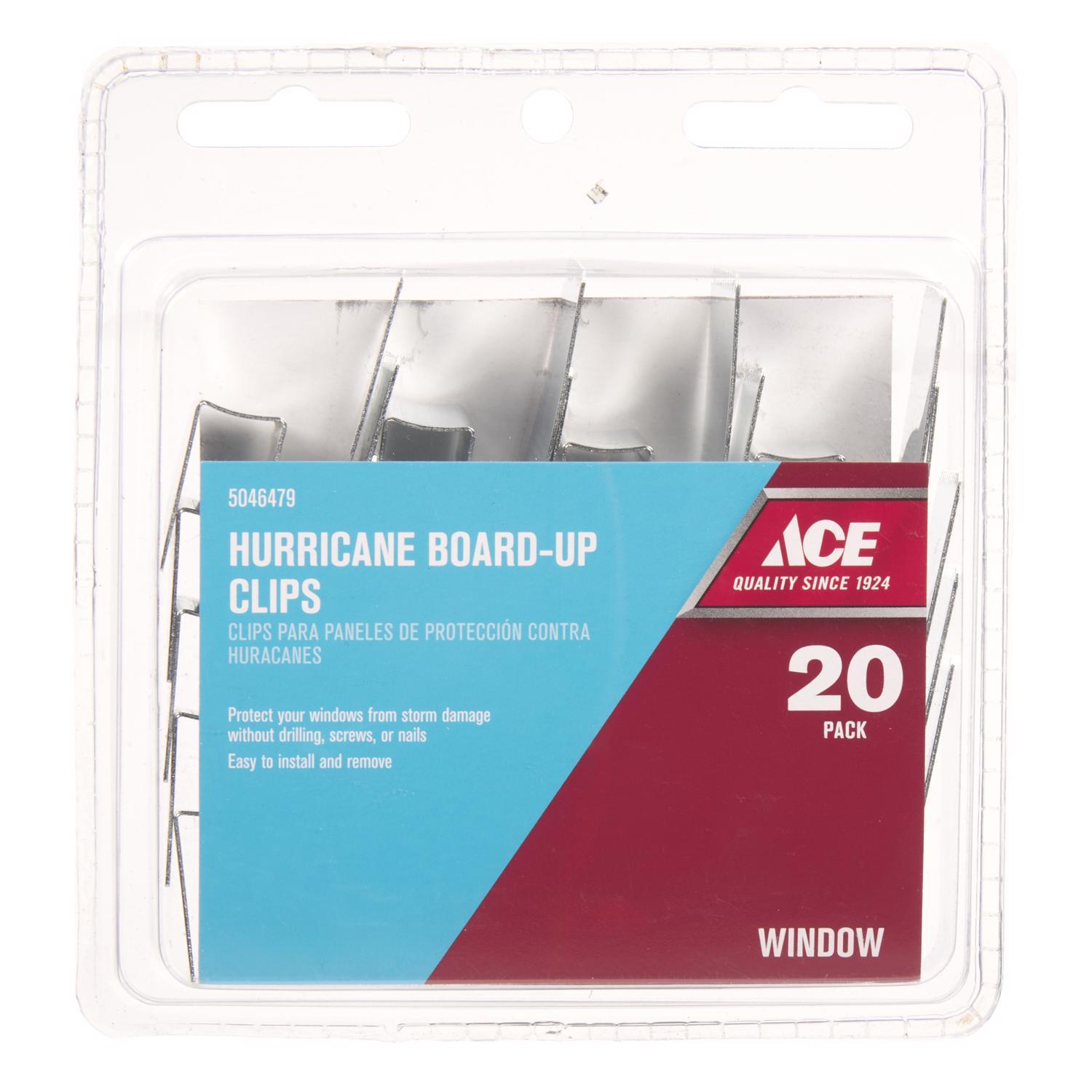 Ace Silver Steel Hurricane Board-Up Clip 20 Pack