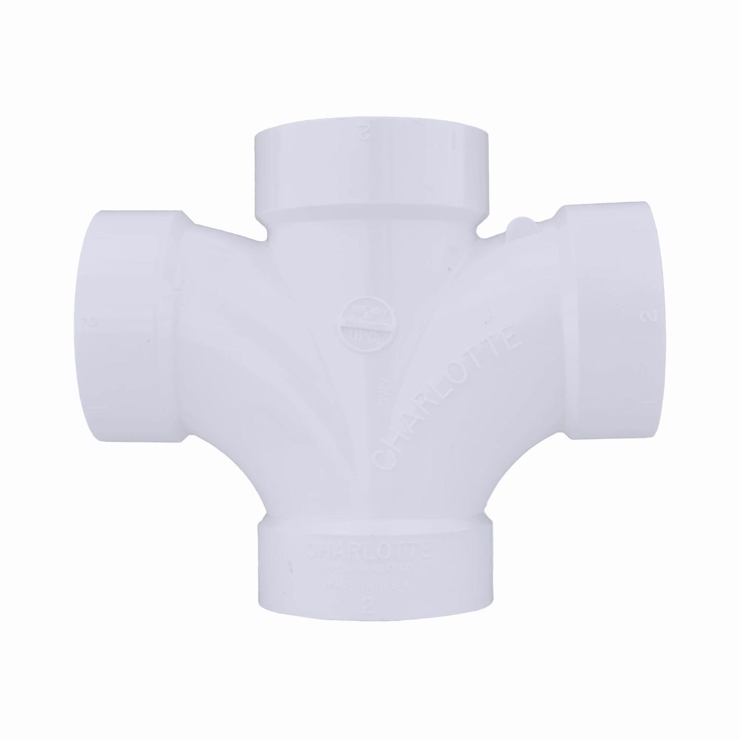 Charlotte Pipe Schedule 40 2 in. Hub X 2 in. D Hub PVC Sanitary Tee 1 pk
