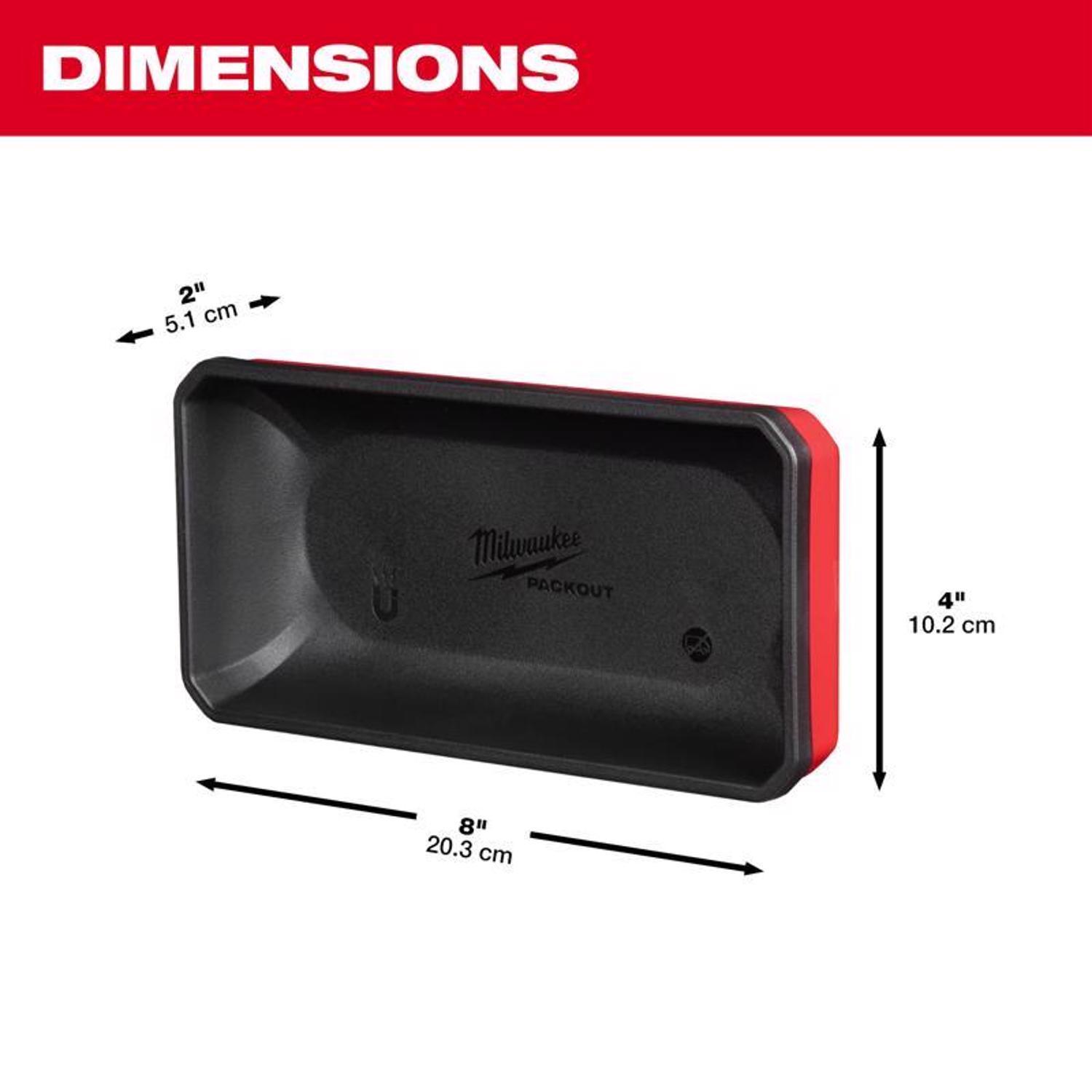 Milwaukee Packout Shop Storage Garage Organizer Magnetic Tray Black/Red