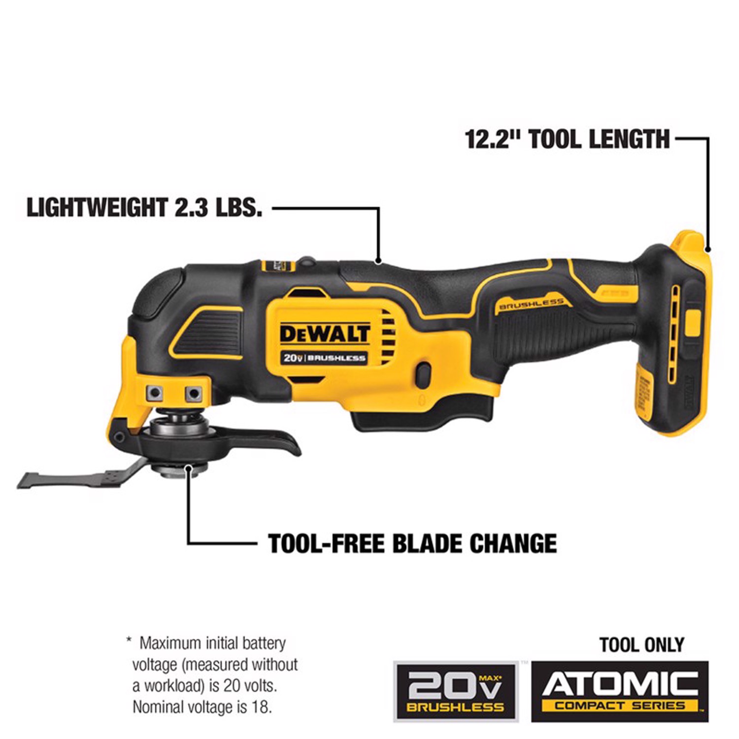 DEWALT 20V MAX ATOMIC Cordless Brushless 4 Tool Combo Kit