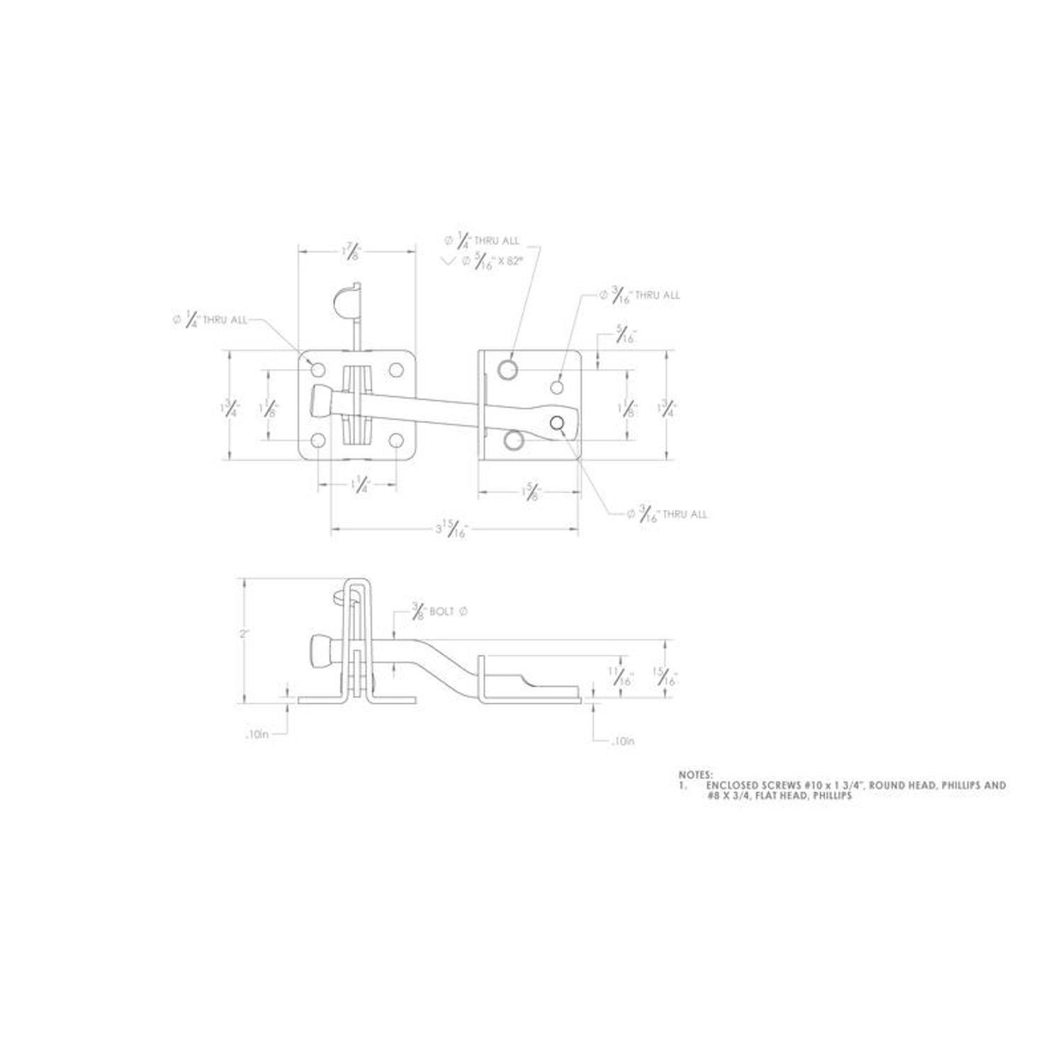 Ace 4 in. H X 2.25 in. W Zinc Adjustable Gate Latch