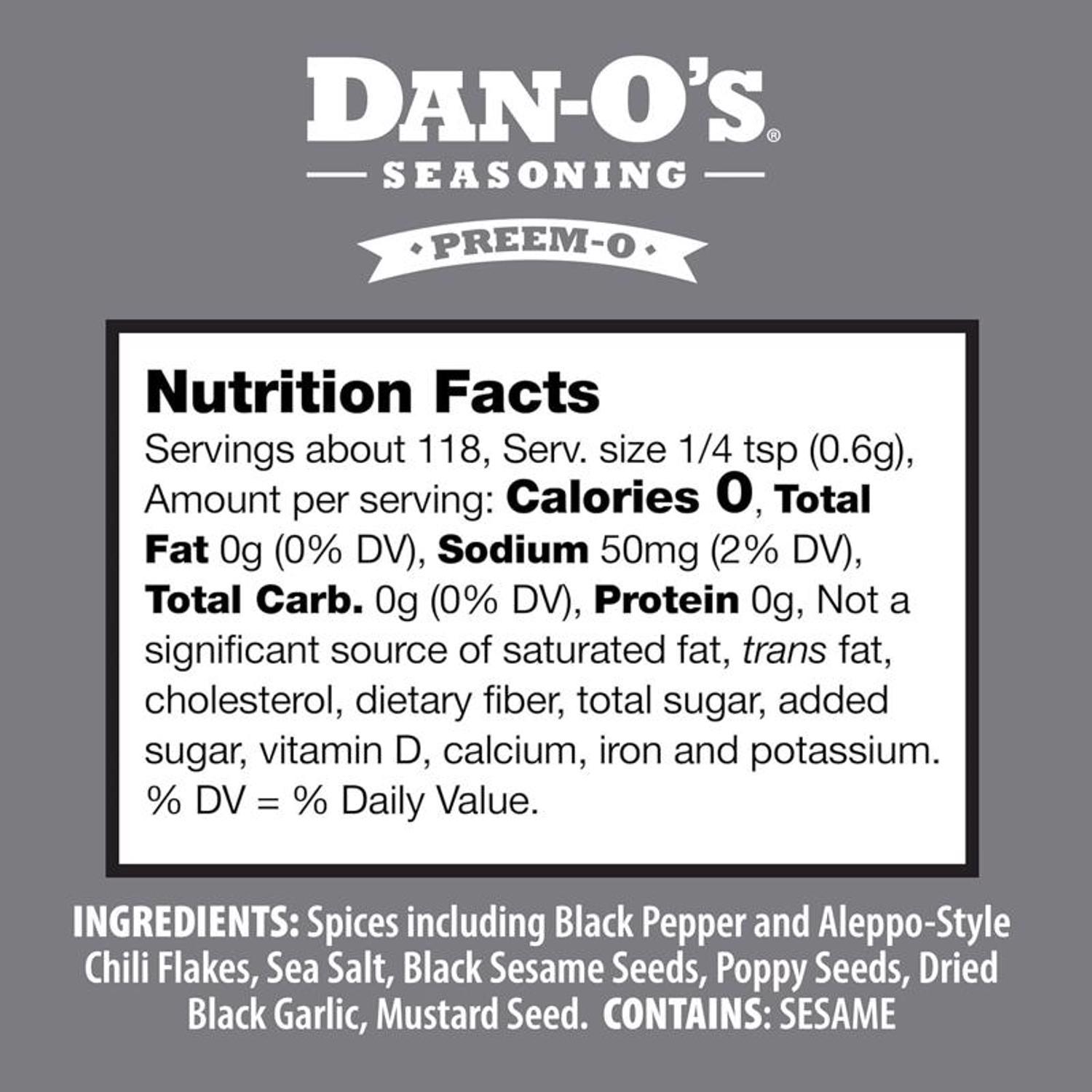 Dan-O's Preem-O Seasoning 3.4 oz